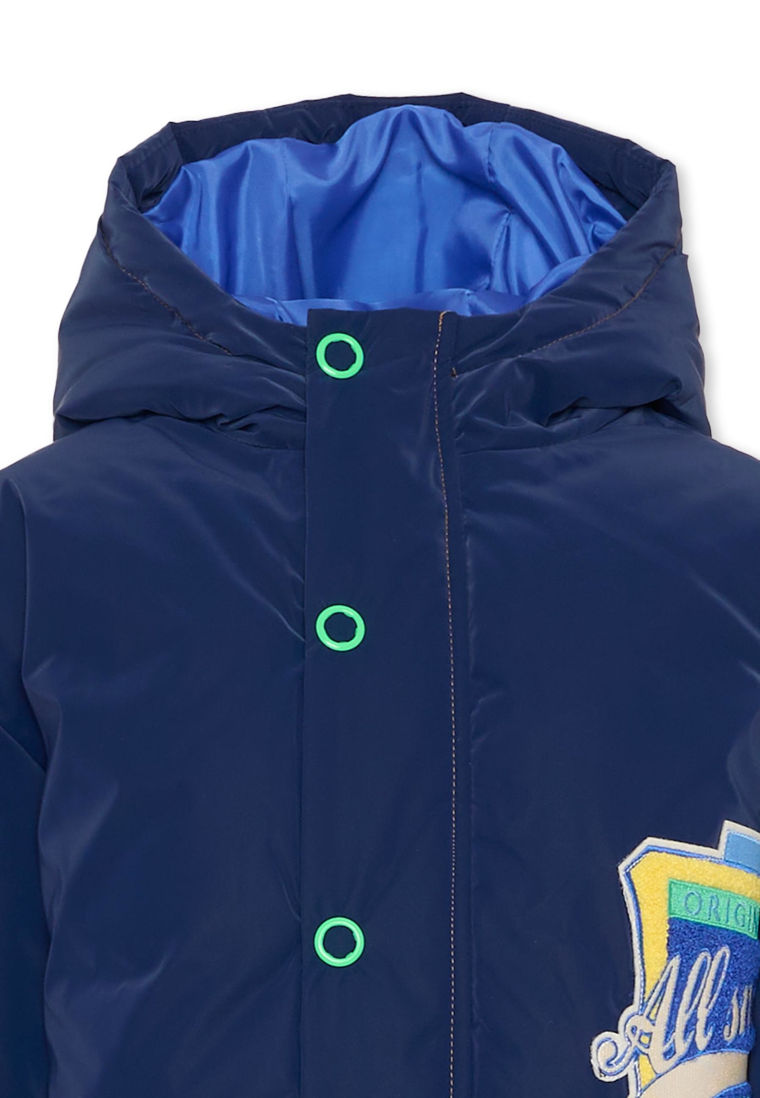 Billieblush Bue Down Jacket For Boy With Patch In Blue