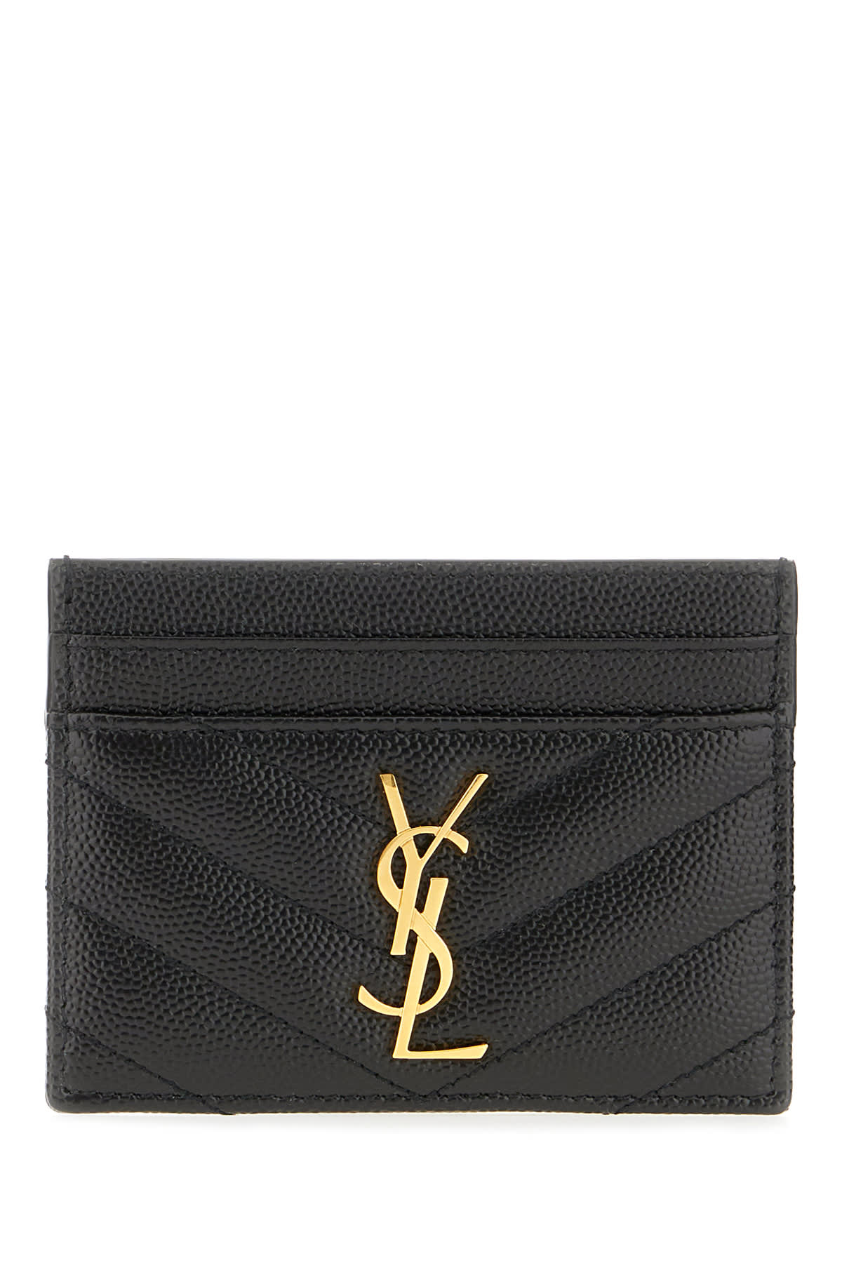 Saint Laurent Black Leather Card Holder