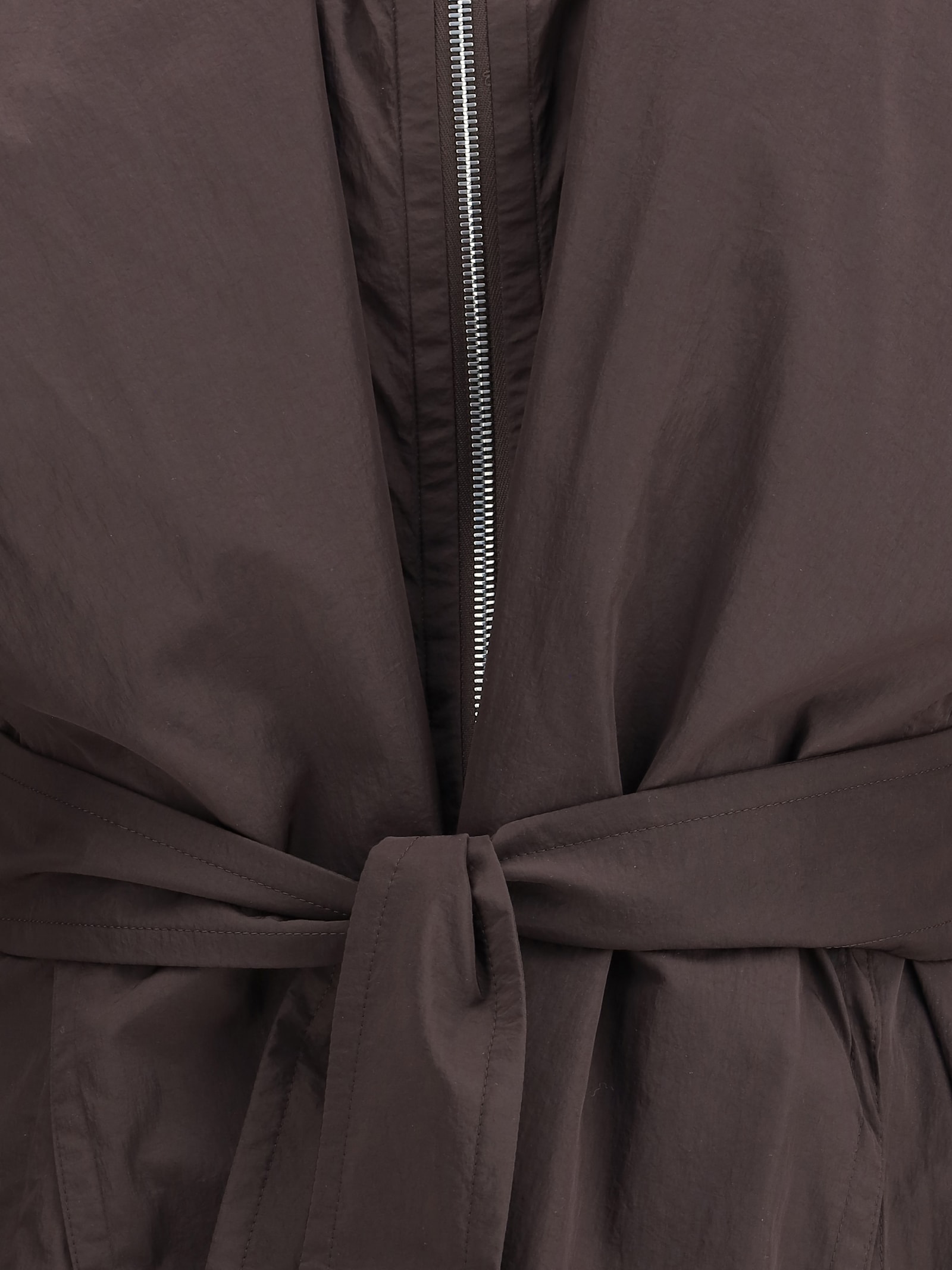 Sportmax Oversized Barba Trench Coat In Taffeta In Brown