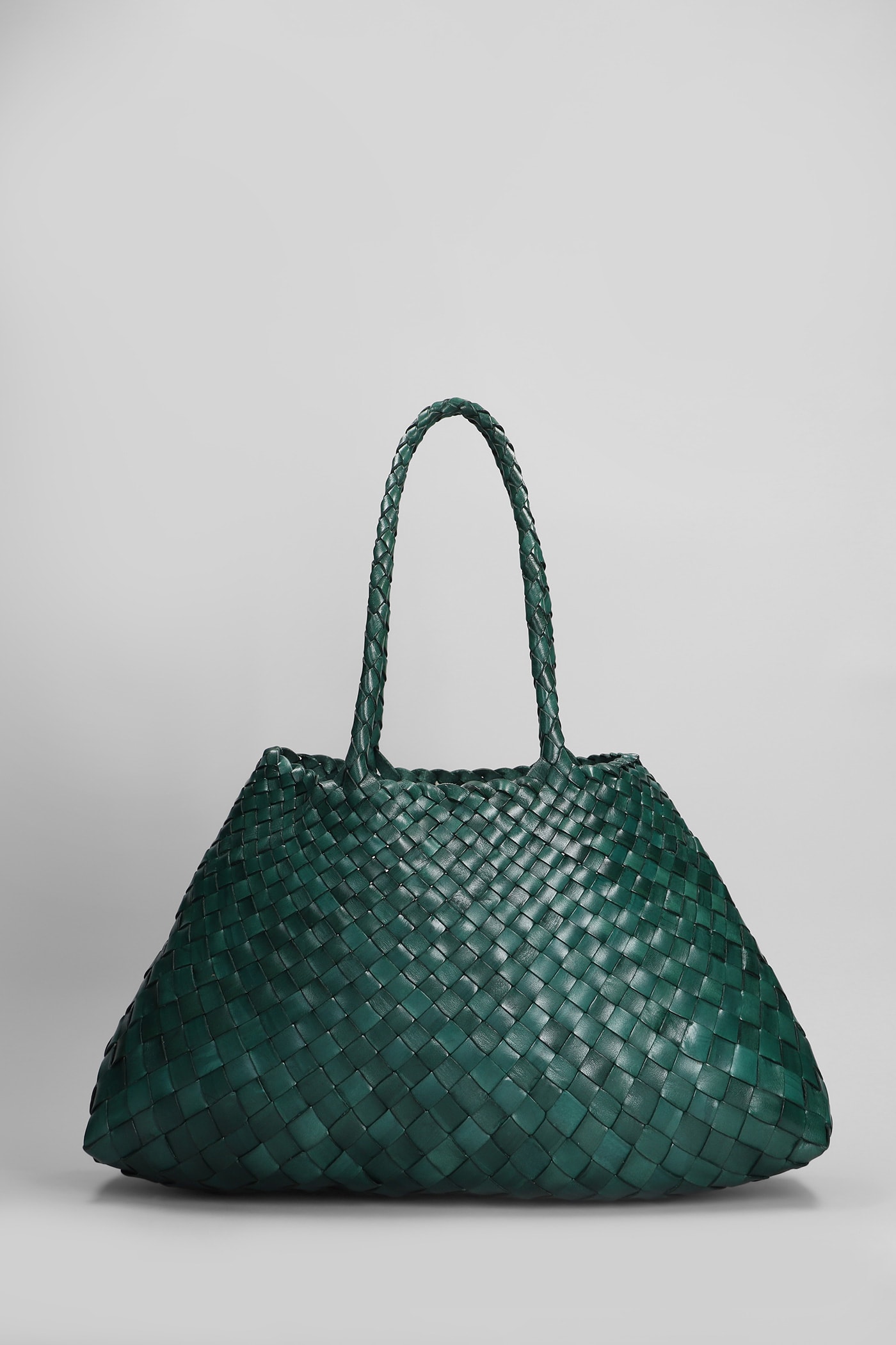 Santa Croce Big Tote In Green Leather