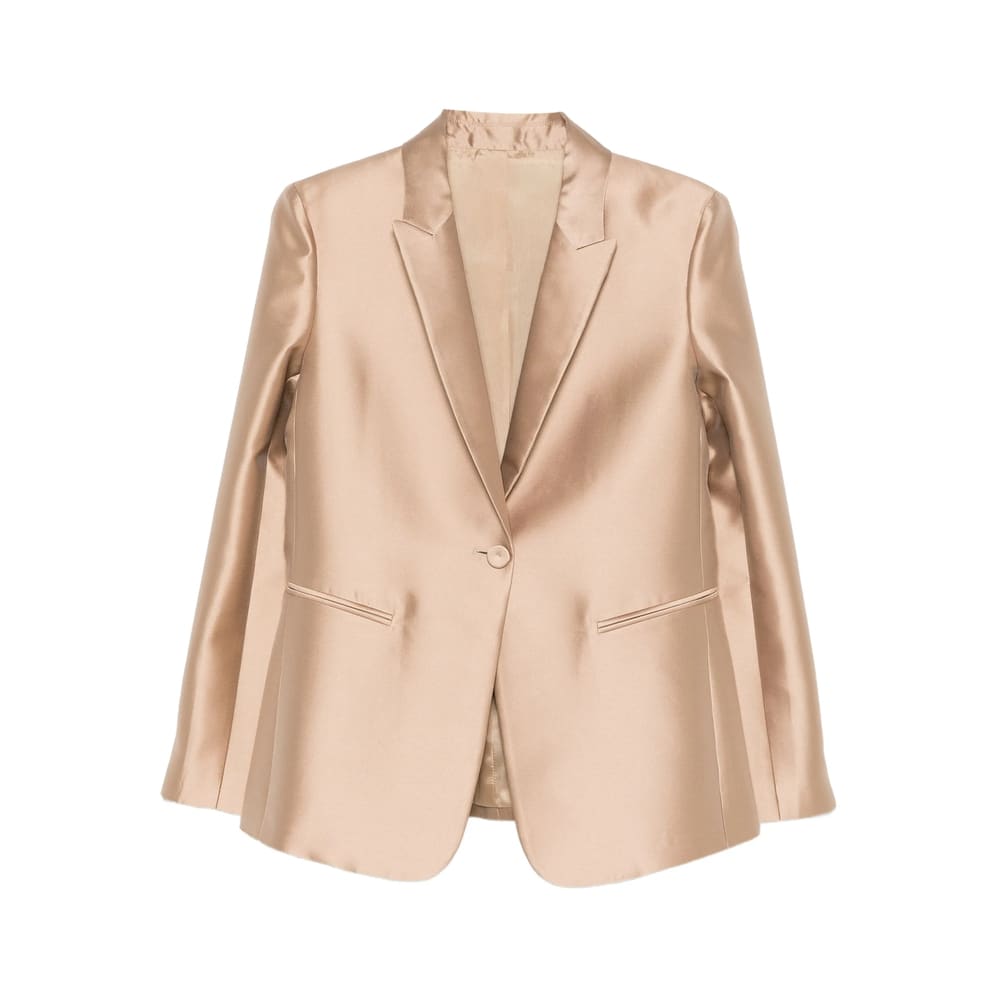 Alberta Ferretti Buttoned Peak-lapel Jacket In Neutral