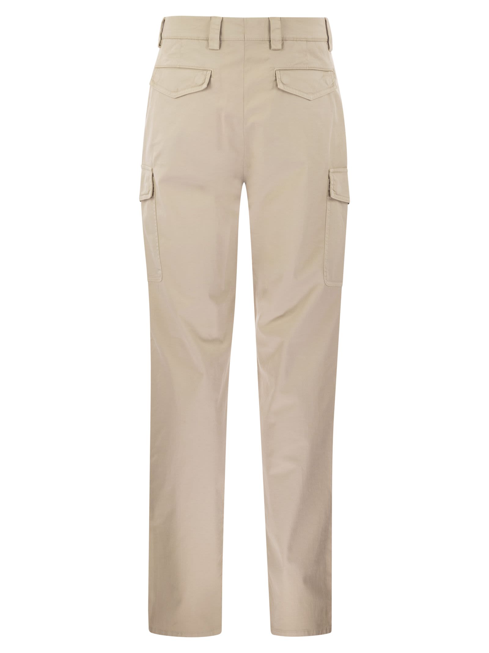 Shop Brunello Cucinelli Garment-dyed Leisure Fit Trousers In Butter