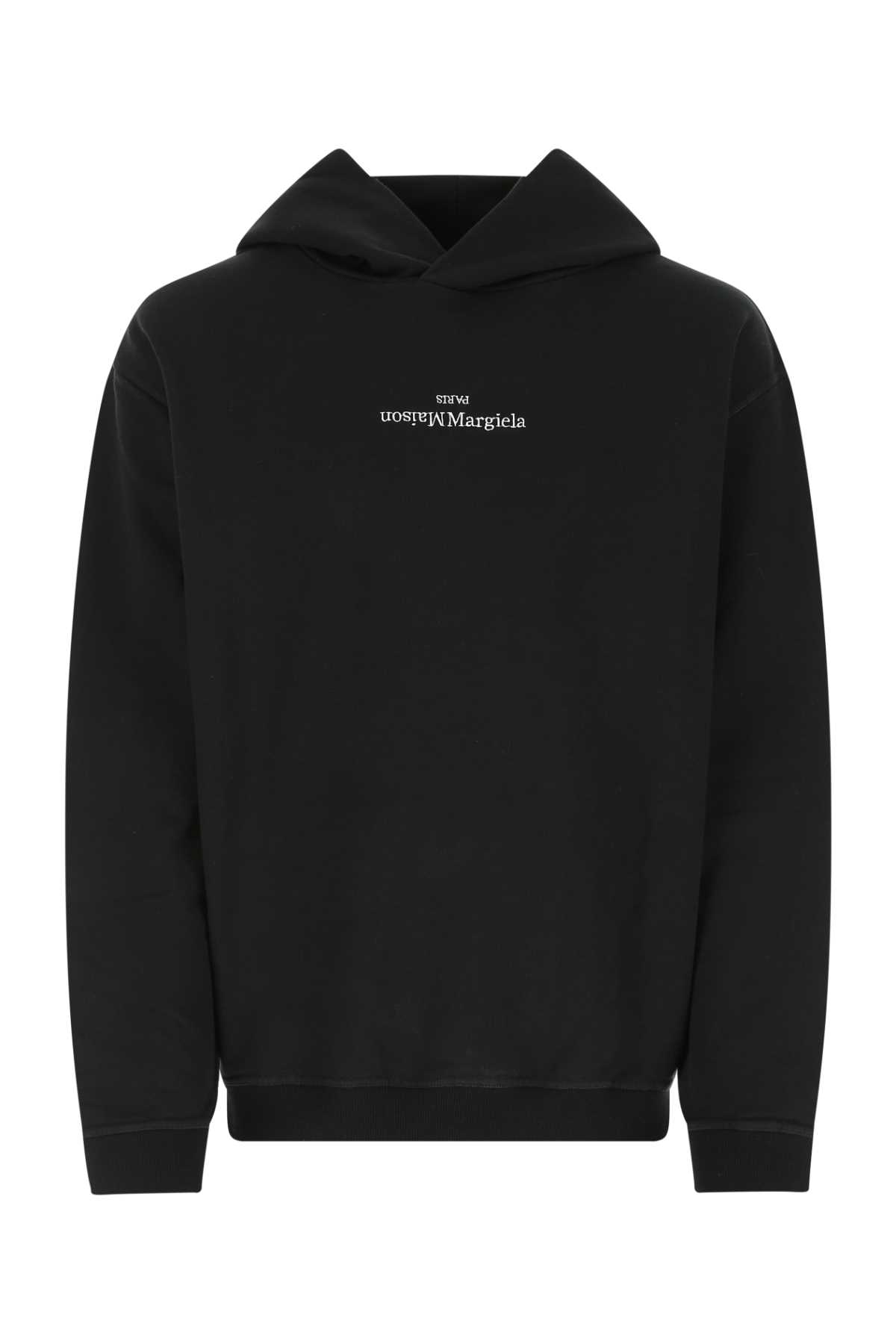 Shop Maison Margiela Black Cotton Oversize Sweatshirt In 962