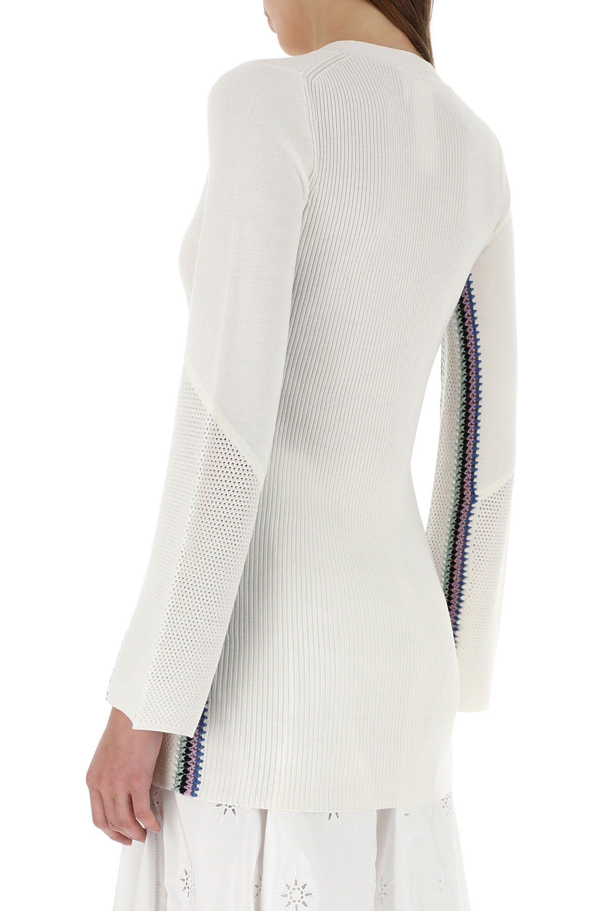 Chloé Chloe Ivory Wool Cardigan In Bianco