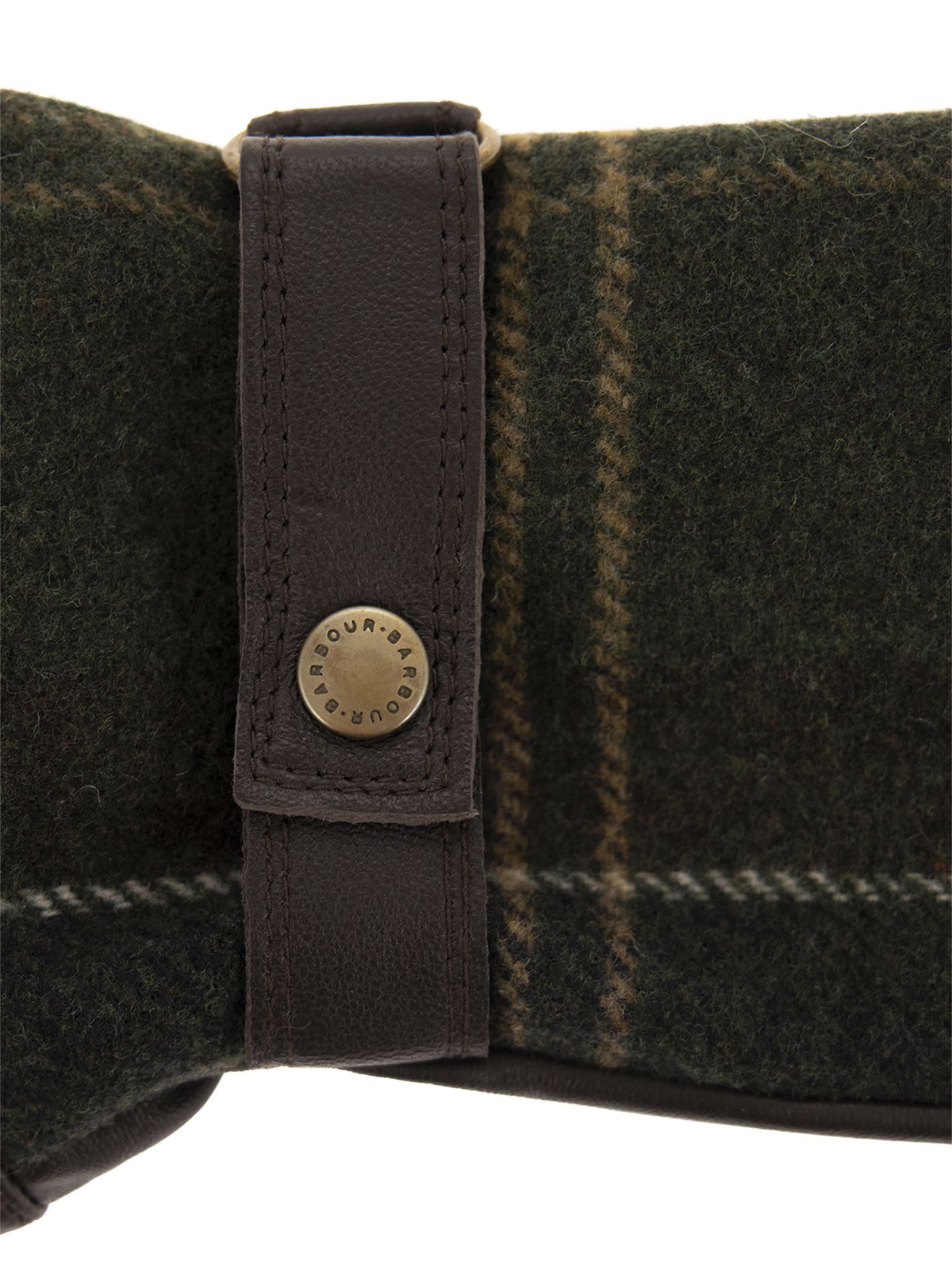 Barbour Aubrey Tartan-check Full-finger Panelled Gloves In Black