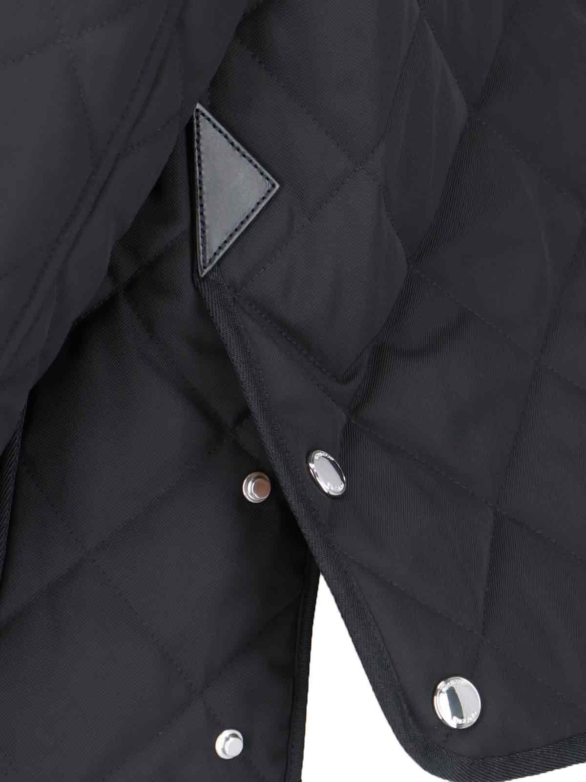 Shop Burberry Long Sleeved Quilted Jacket In Black