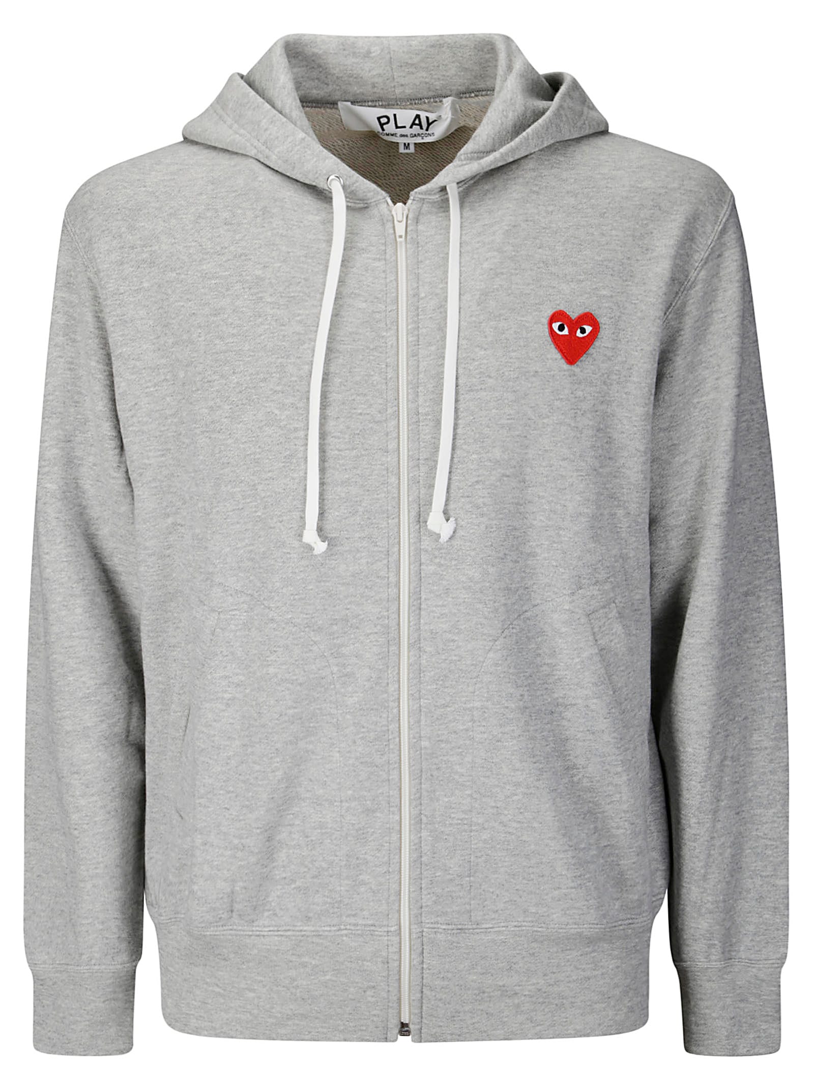 Comme Des Garçons Play Sweatshirt Red Emblem In Gray