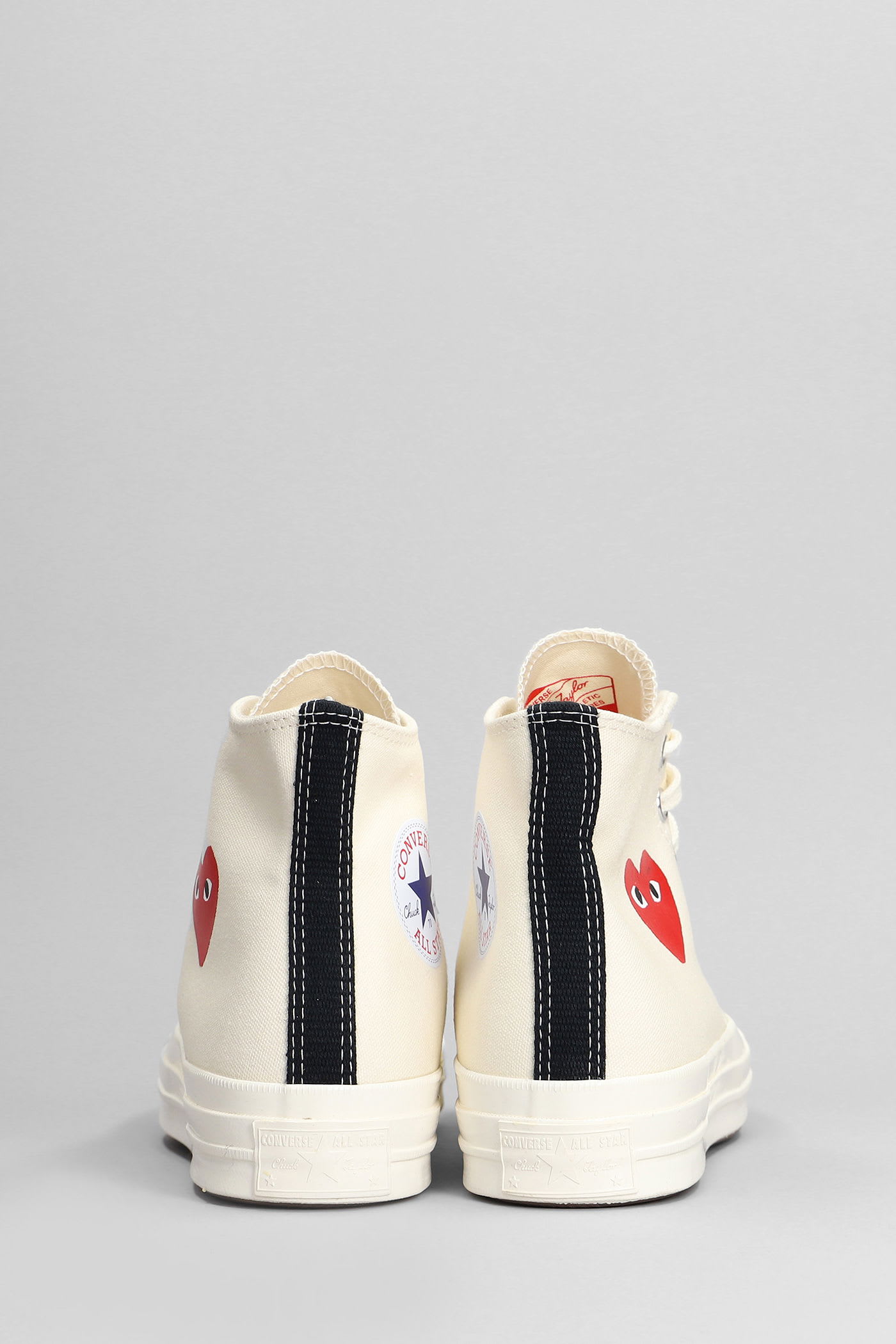 Comme Des Garçons Play Chuck 70 Cdg High Sneakers In Beige Cotton In Sand