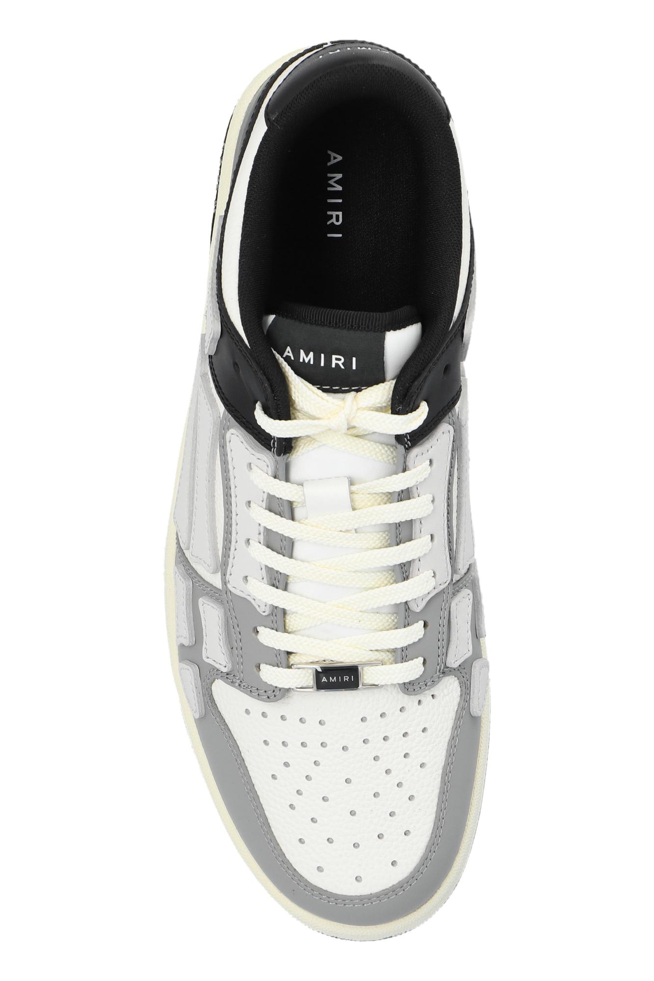 Shop Amiri Skel Top Low Sneakers In Bianco E Nero
