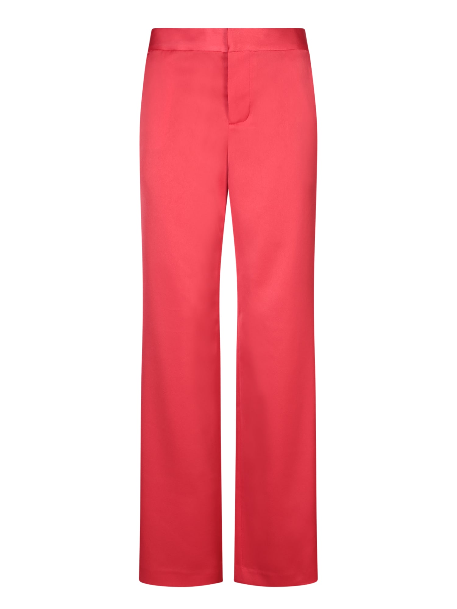 Red Satin Wide Leg Trousers
