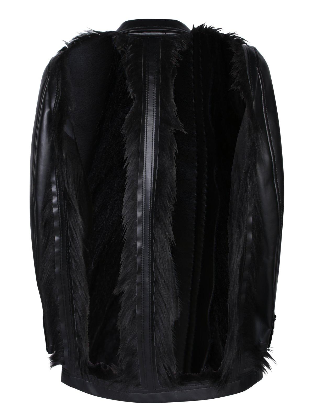 Comme Des Garçons Homme Deux Cut-out Detailed Buttoned Blazer In Black