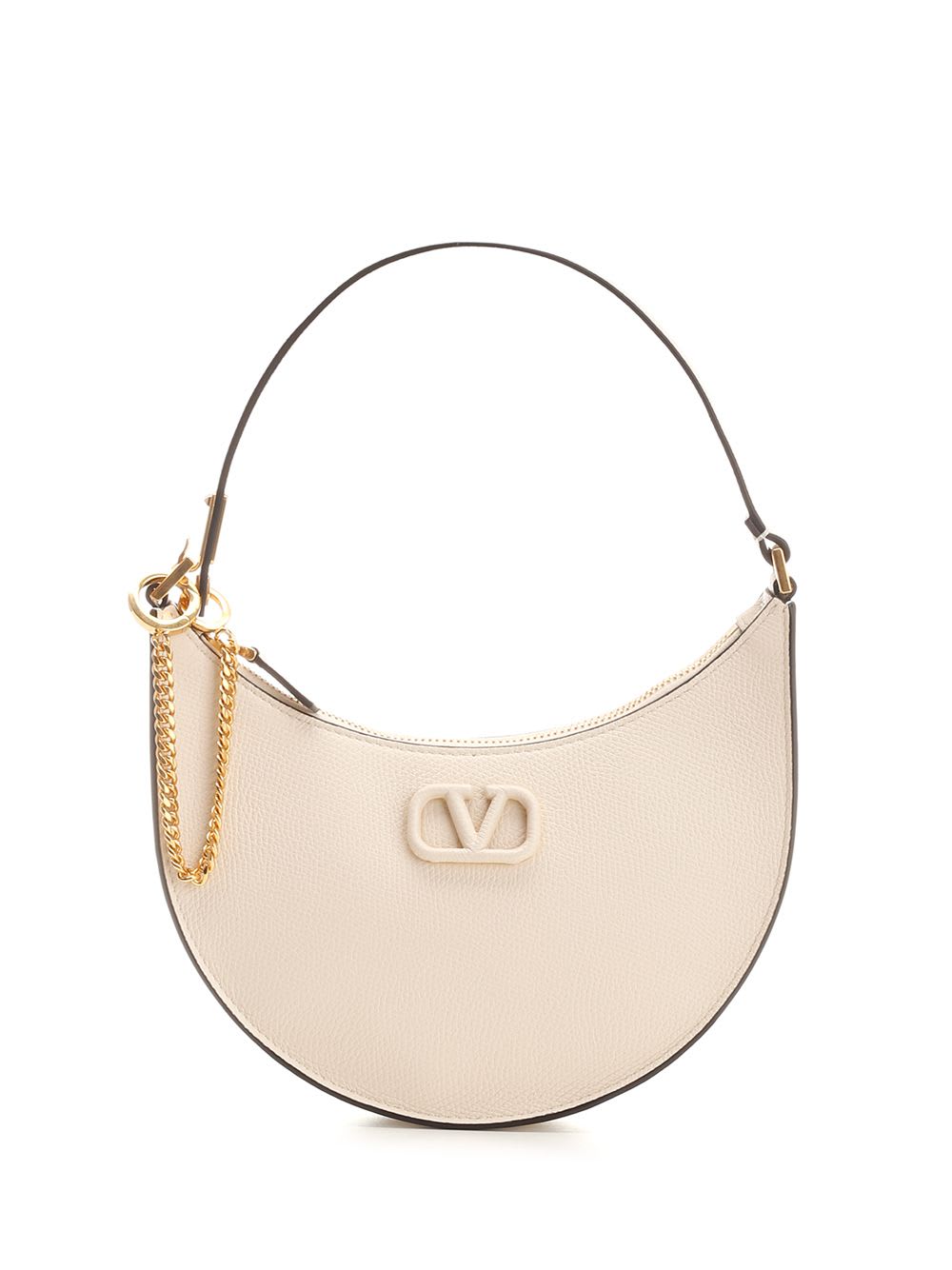 Shop Valentino V Logo Mini Hobo Bag In White