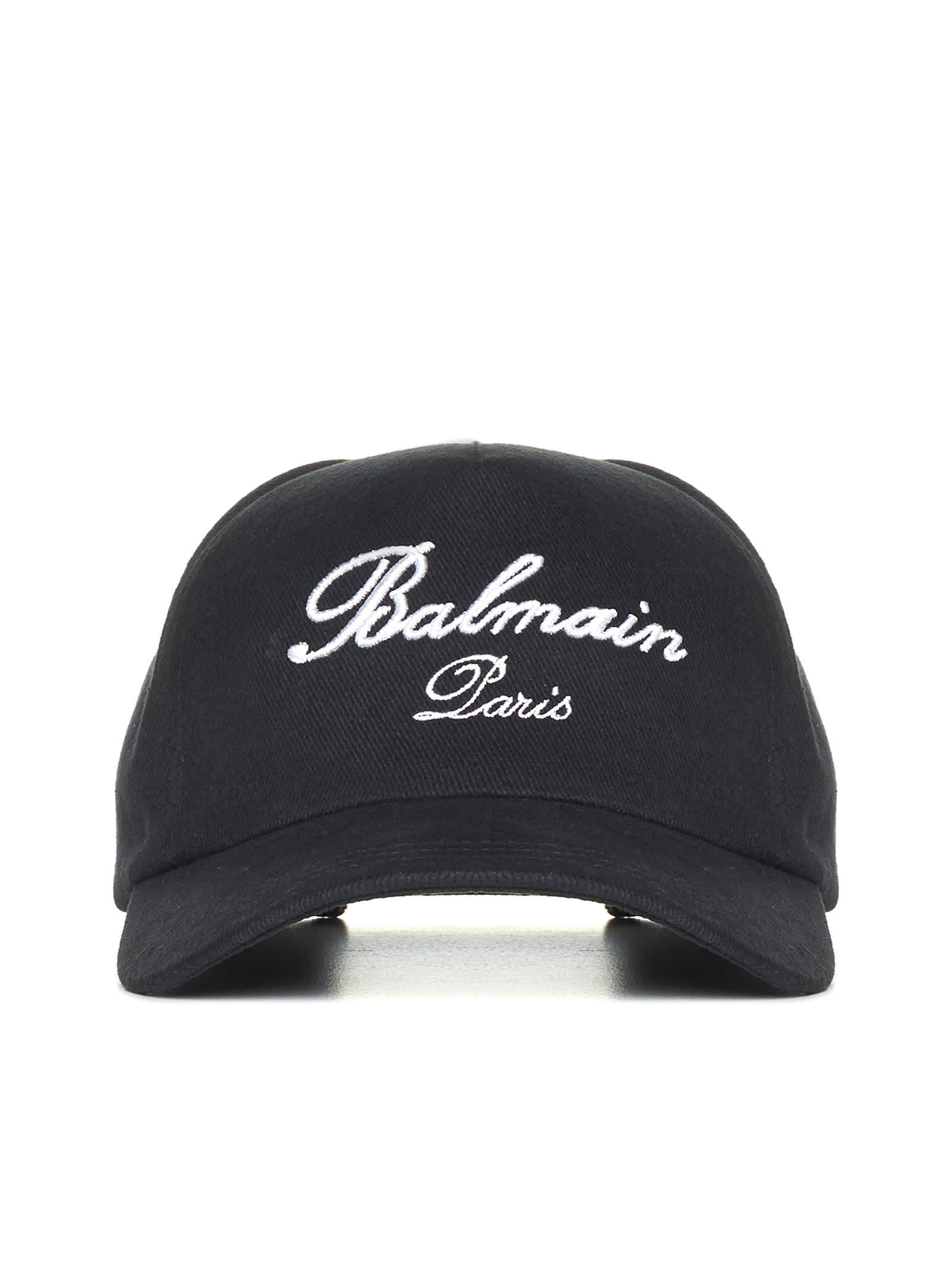 Shop Balmain Hat In Noir Ivoire