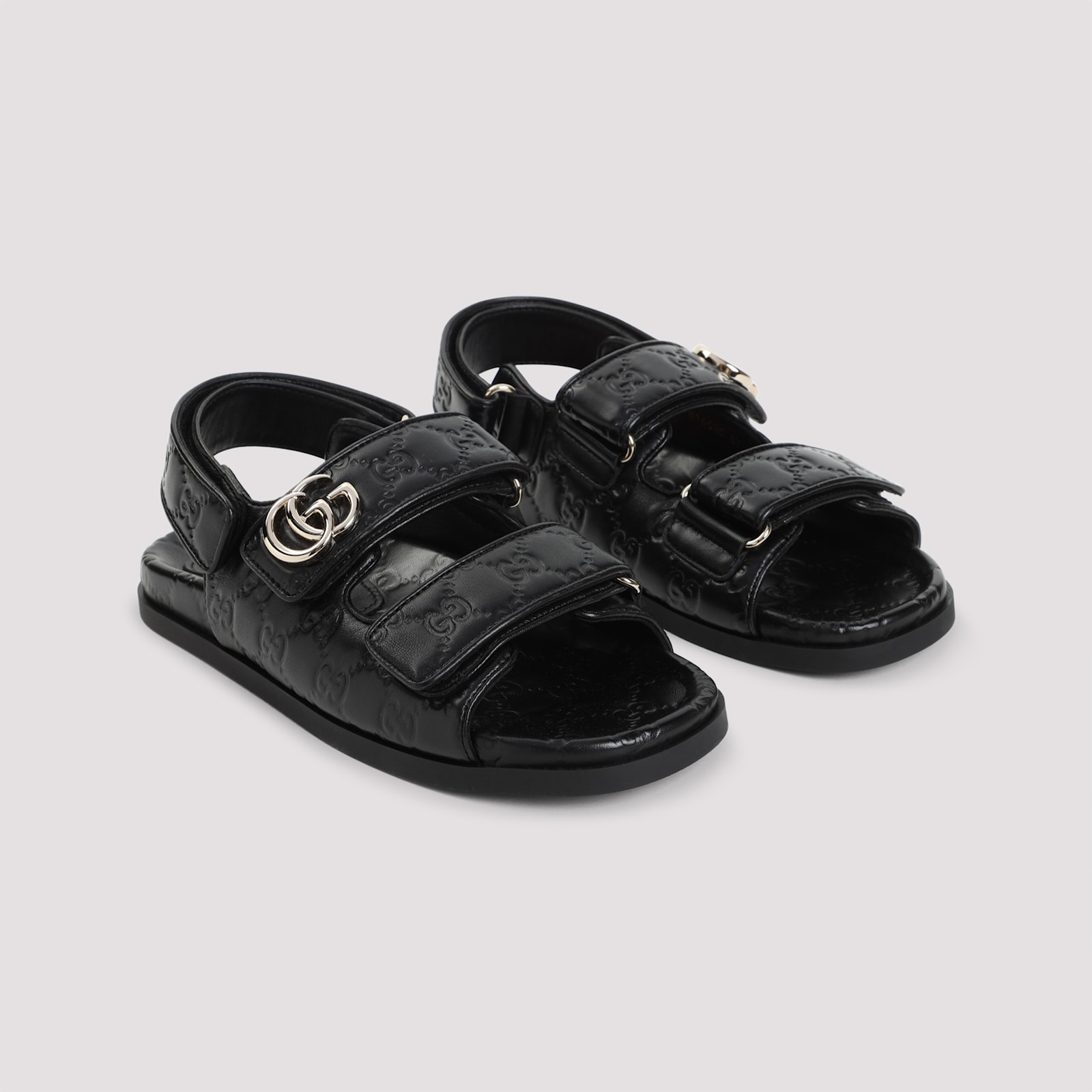 GUCCI BLACK LEATHER SANDALS