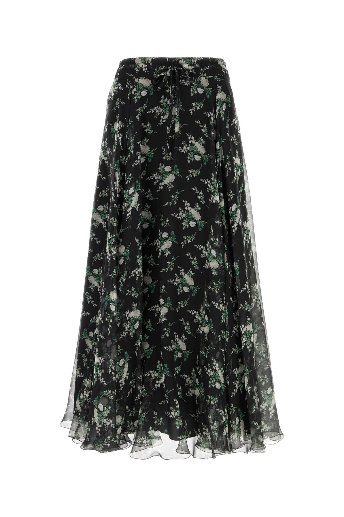 Dolce & Gabbana Printed Silk Skirt In Black
