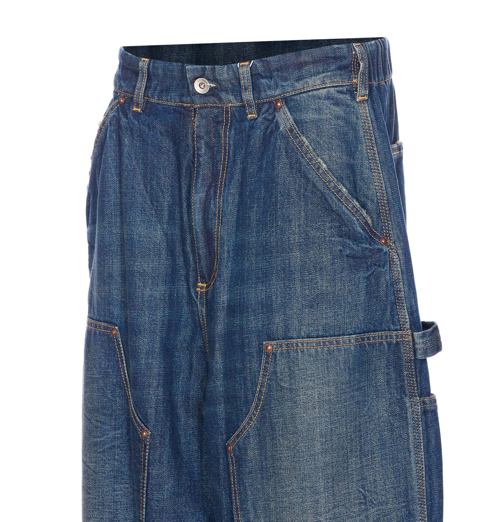 Maison Margiela Carpenter Blue Cotton Jeans In Blue