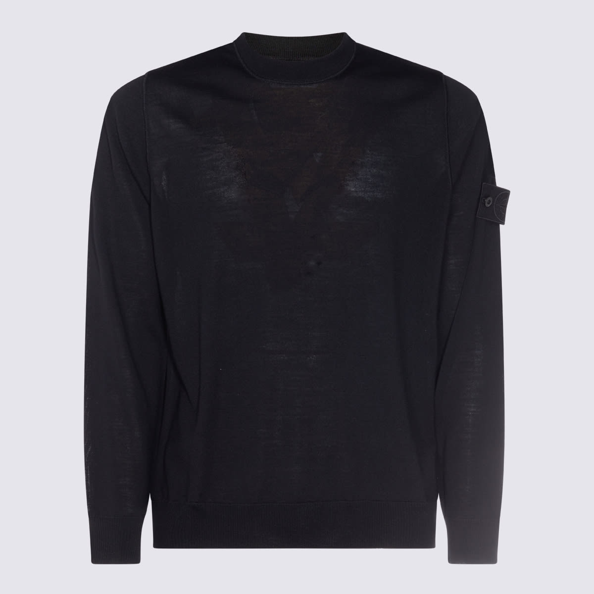 Stone Island Black Virgin Wool Knitwear In Black