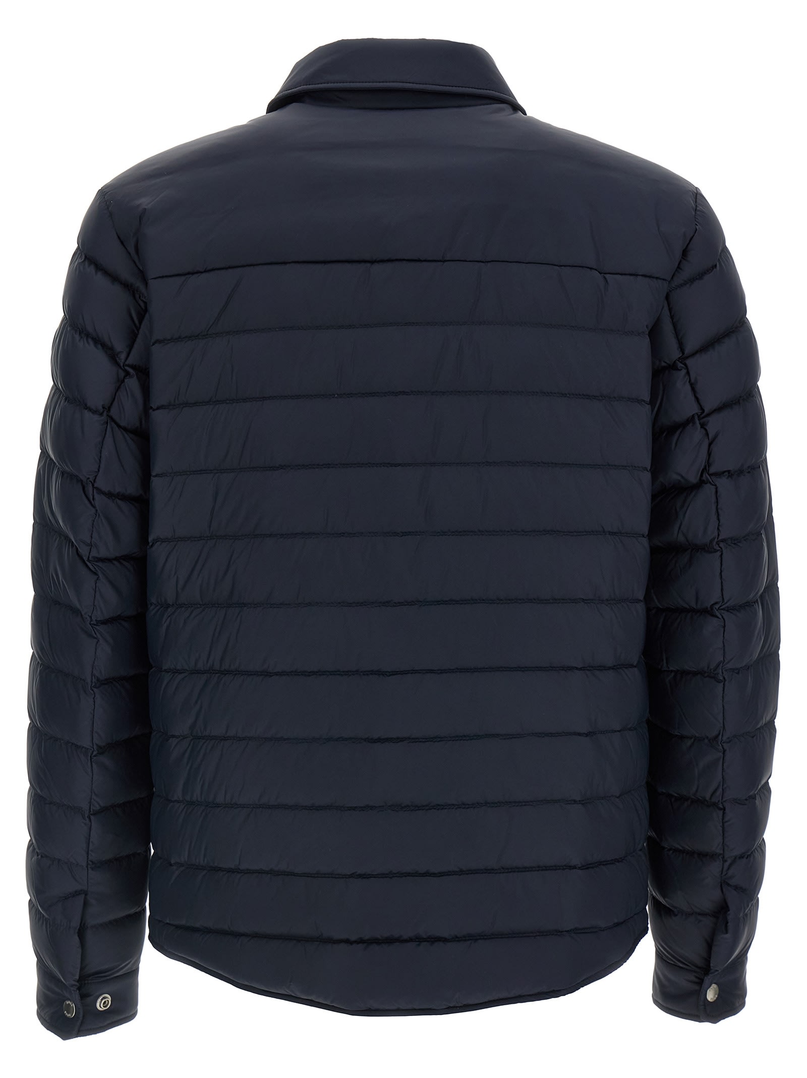 Hugo Boss Quilted Shirt-collar Padded Jacket In Blue