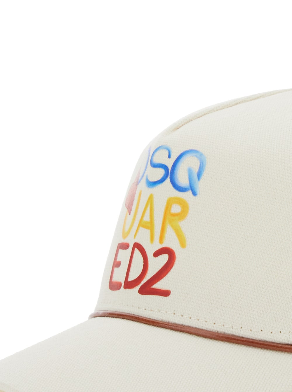 DSQUARED2 BEIGE BASEBALL CAP WITH LOGO LETTERING ON THE FRONT AND BUCKLE CLOSURE ON THE REAR IN COTTON MAN