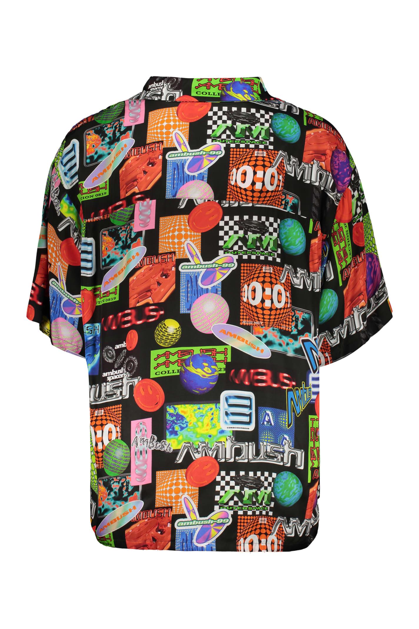 Shop Ambush Printed Viscose Shirt In Multicolour