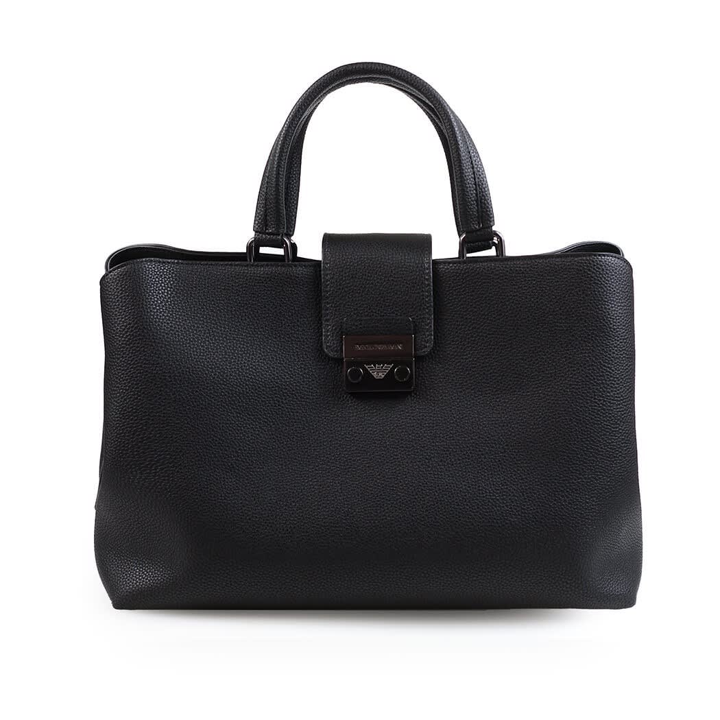 Emporio Armani Black Faux Leather Handbag