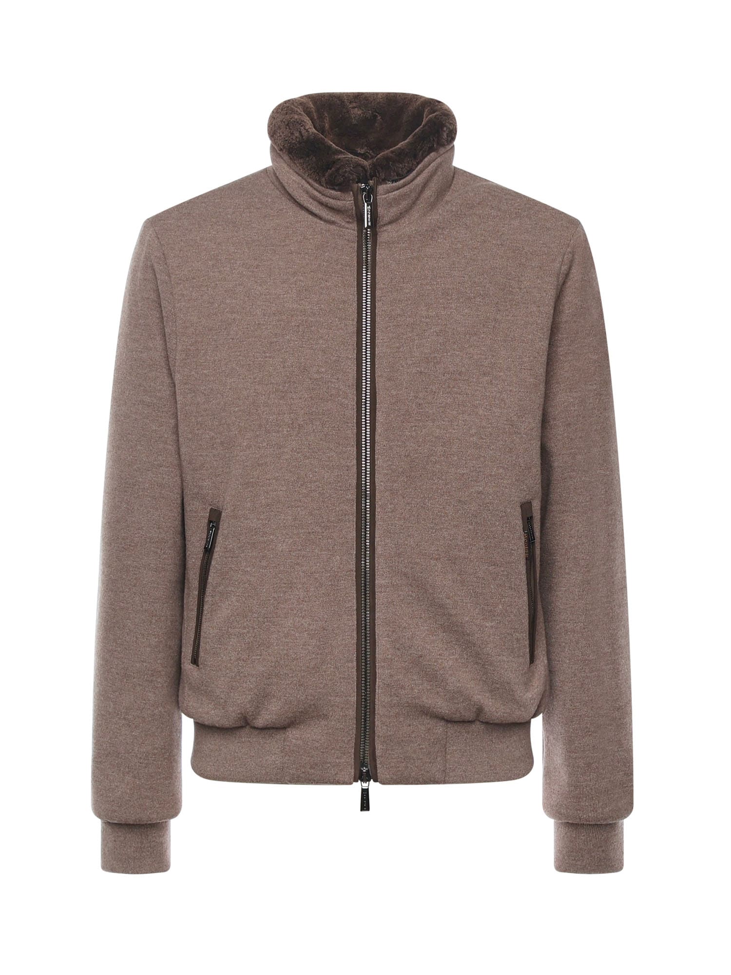 Moorer Boudin Quilted Goose Down Padded Bomber Jacket In Neutral