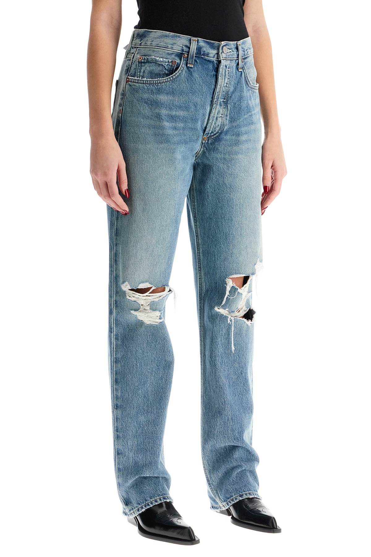 Agolde 90s Mid Rise Straight Fit Jeans Fall Out In Backdrop