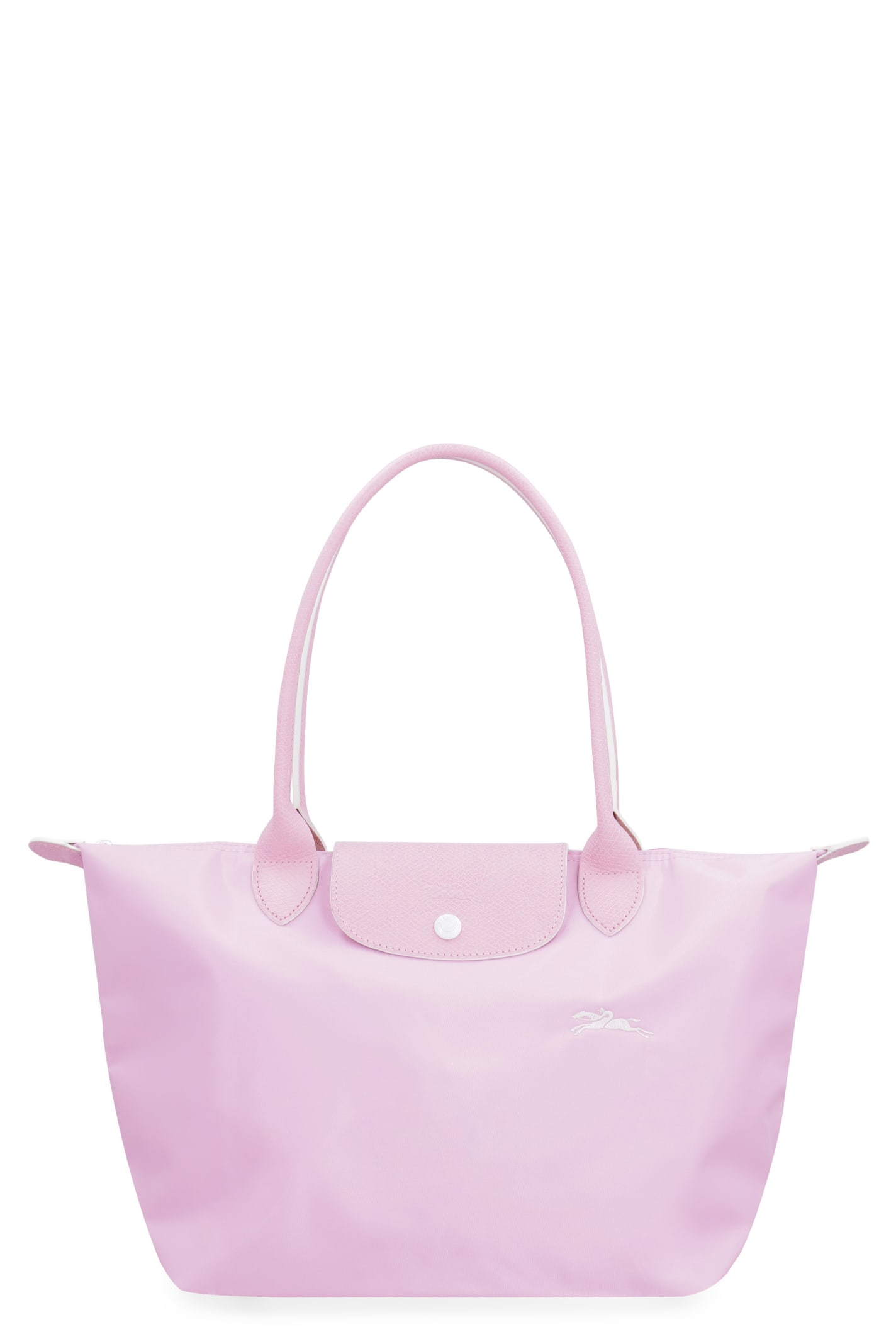 Longchamp Le Pliage Club Small Shoulder Tote In Pink/silver