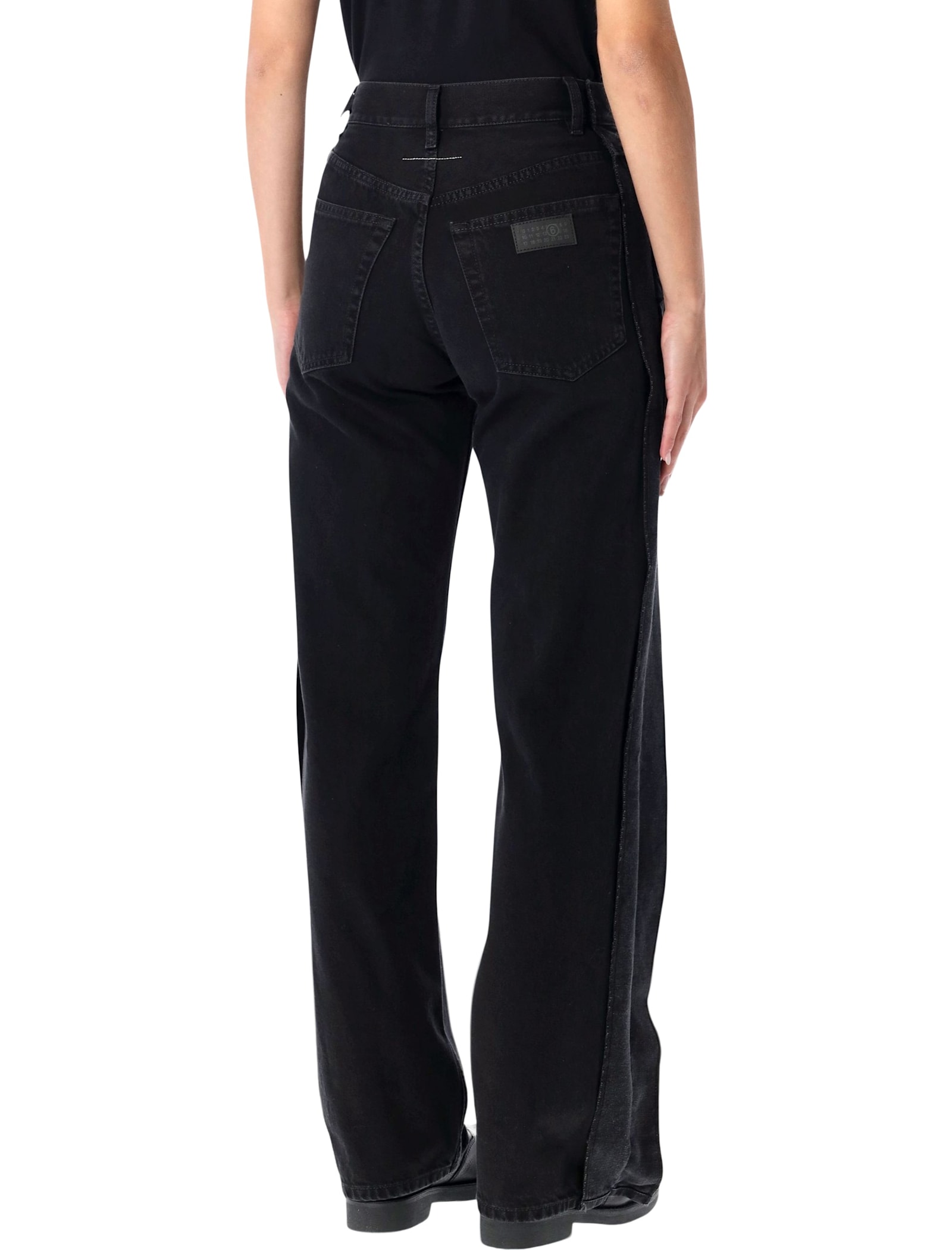 Mm6 Maison Margiela Reverse Denim Band In Black