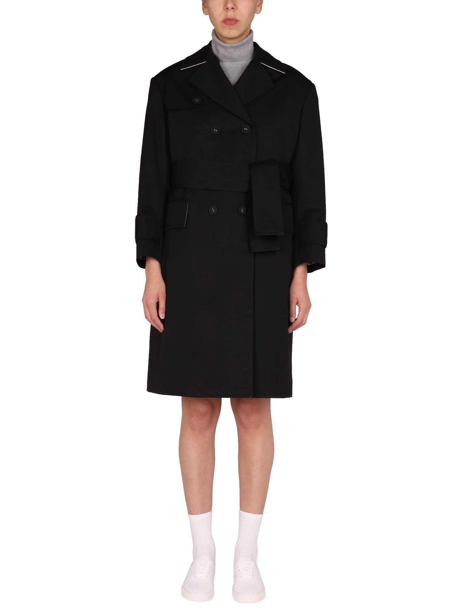 THOM BROWNE DOUBLE-BREASTED TRENCH COAT