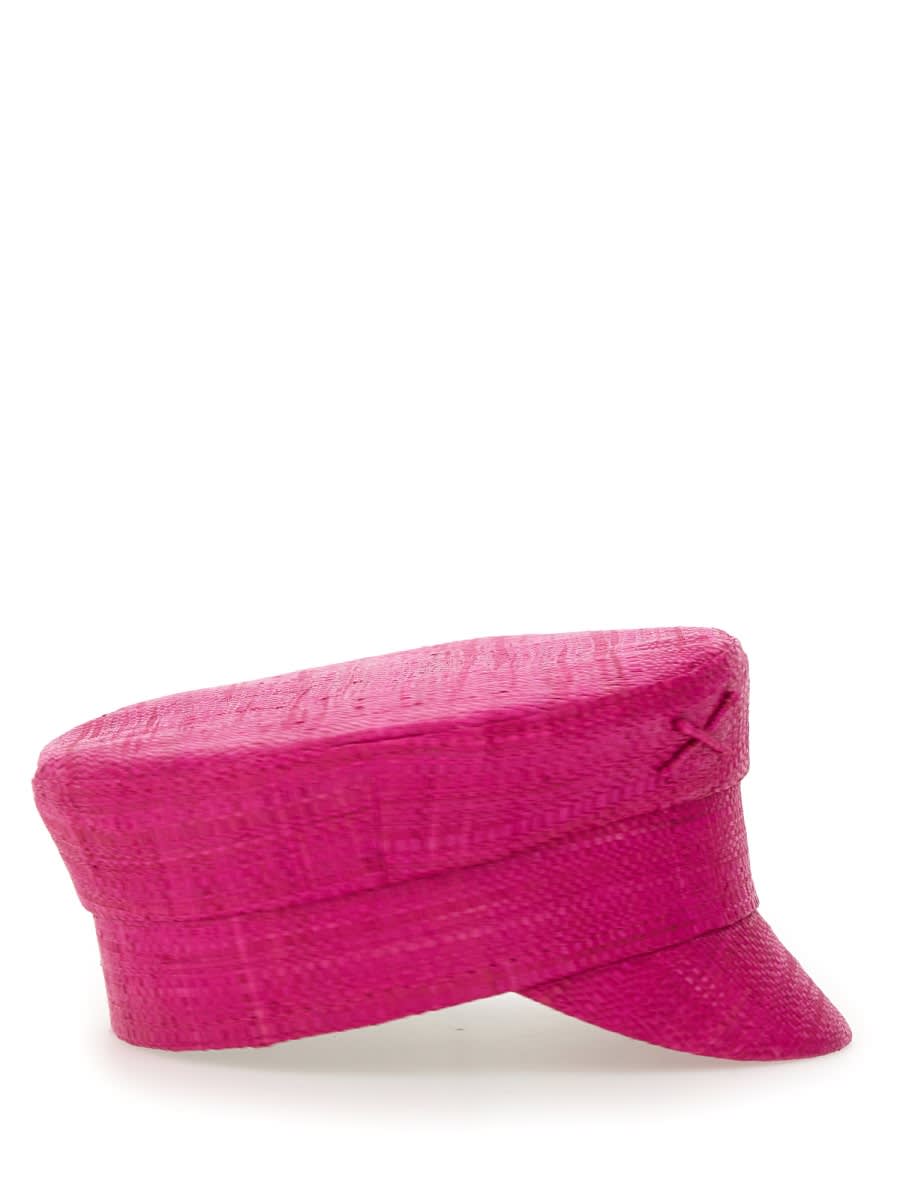 Ruslan Baginskiy Straw Baker-boy Cap In Fuchsia