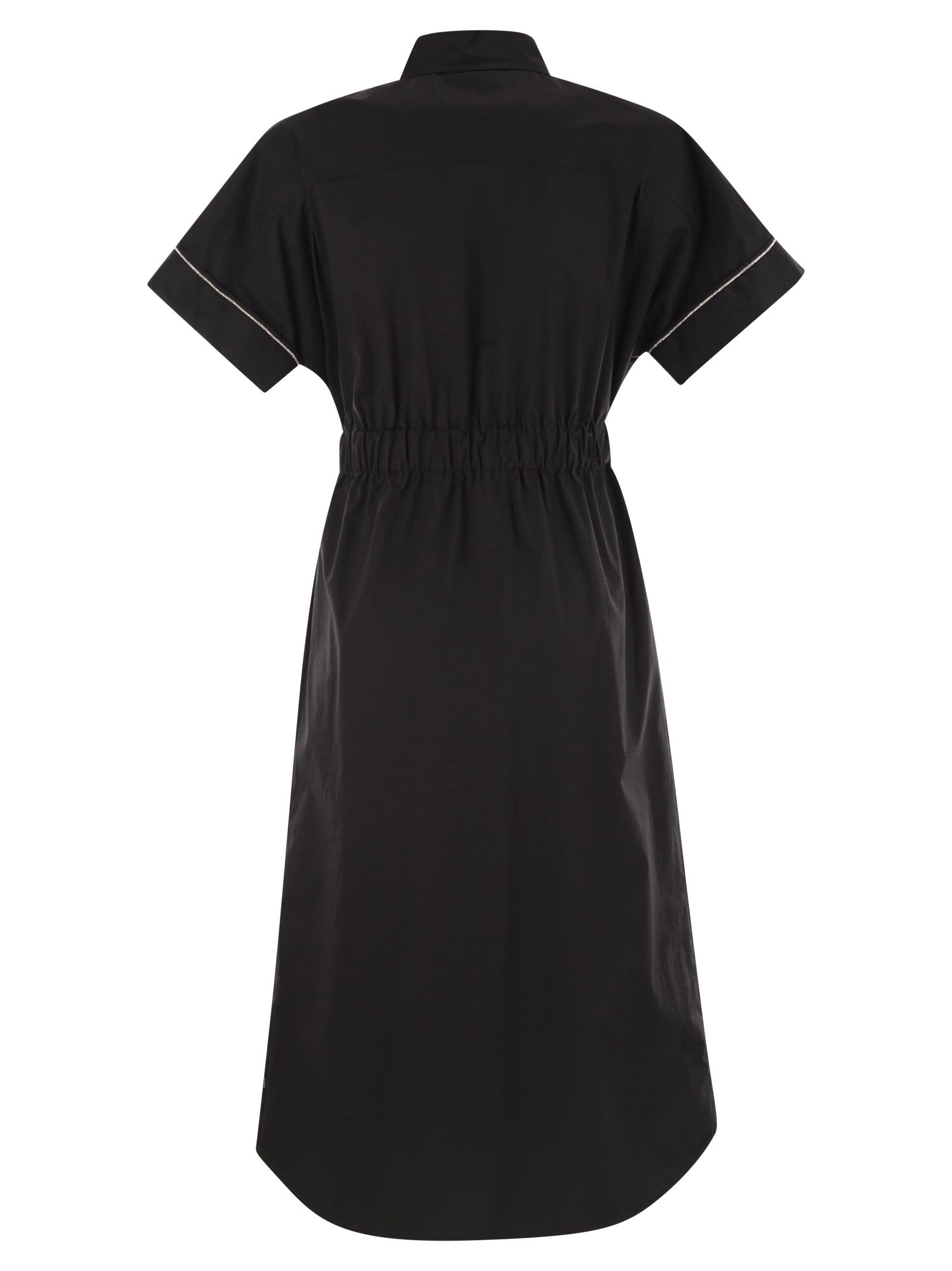 Shop Peserico Light Stretch Cotton Satin Chemisier Dress