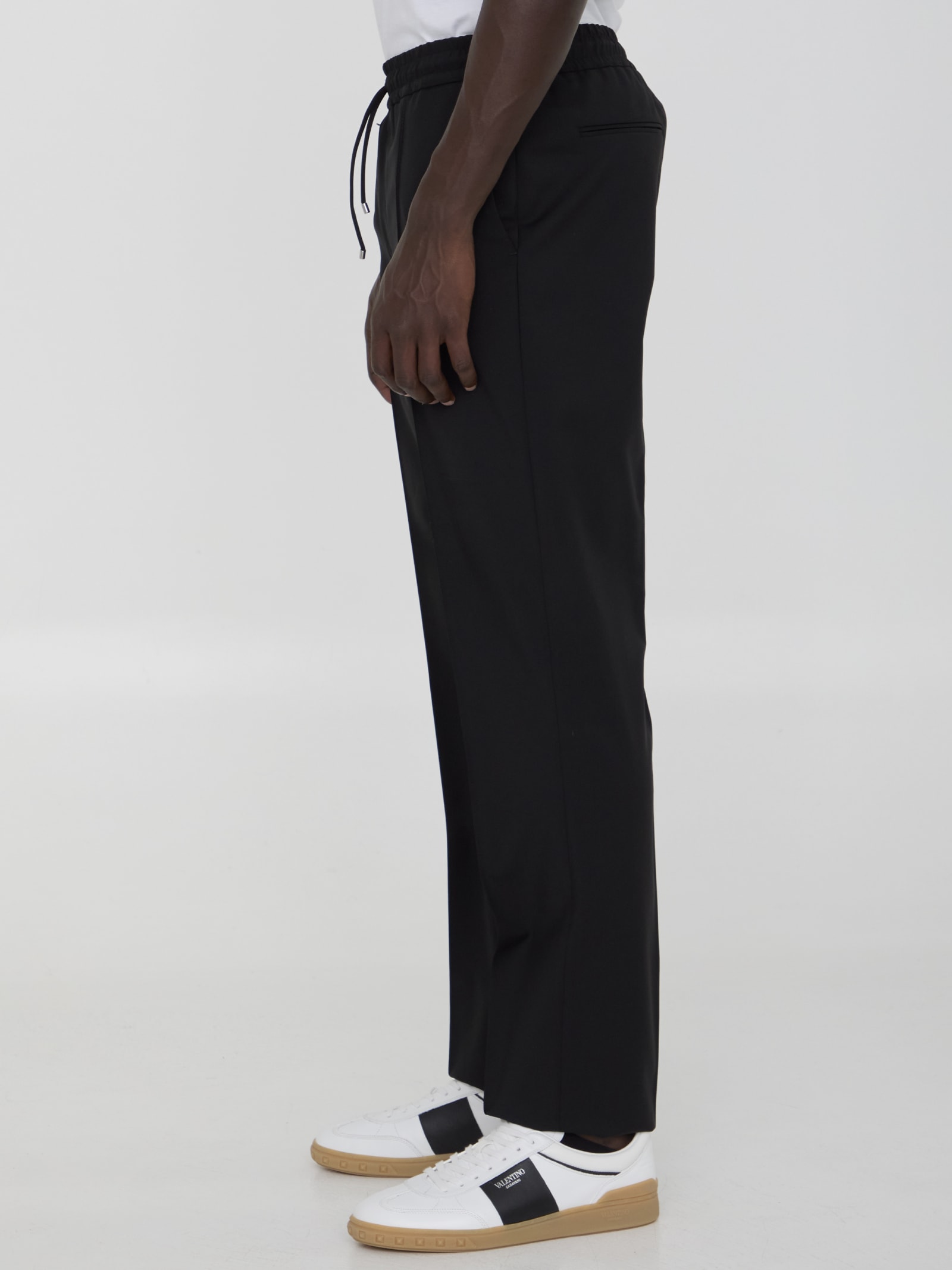 Shop Valentino Wool Pants In Black