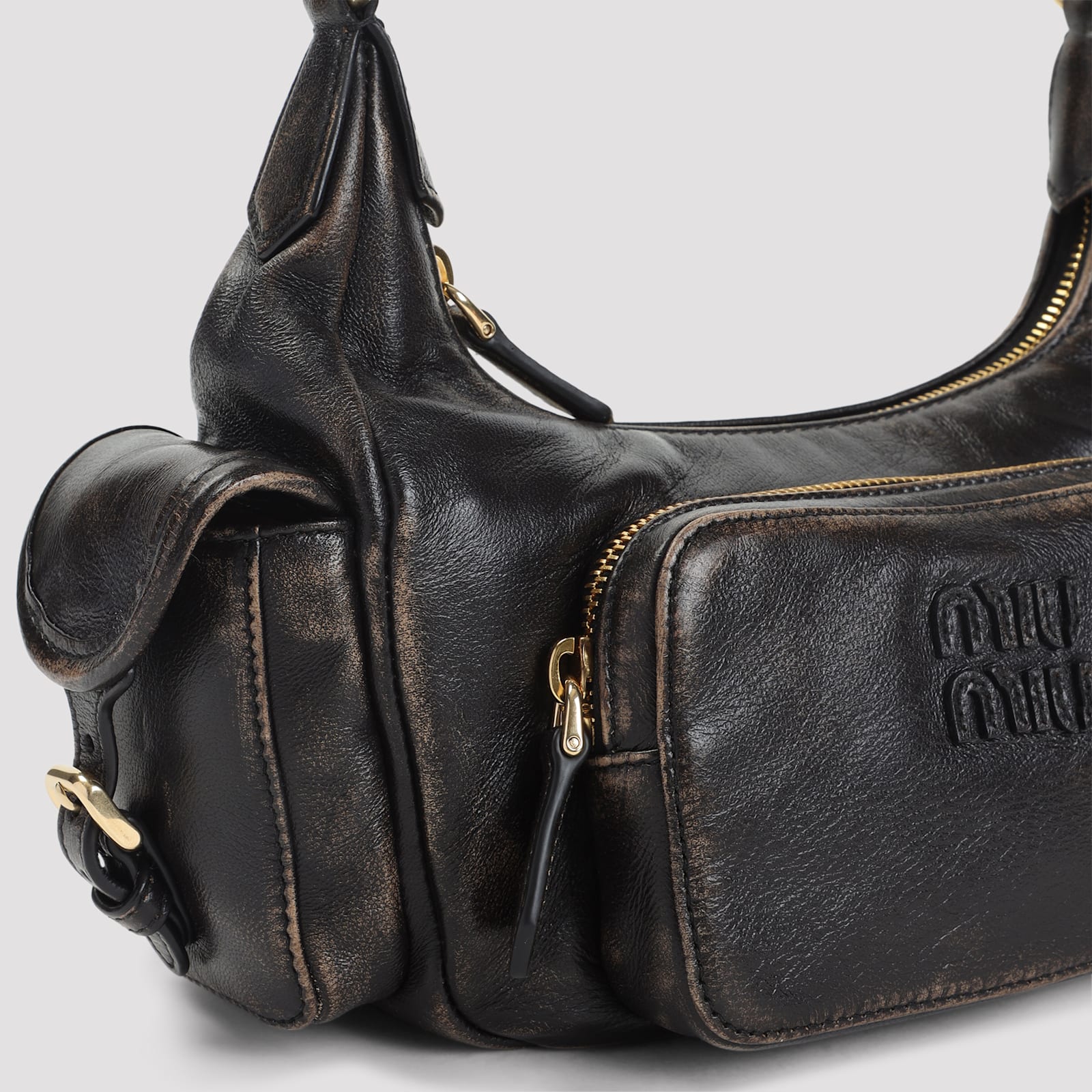 Miu Miu Dark Brown Pocket Shoulder Bag