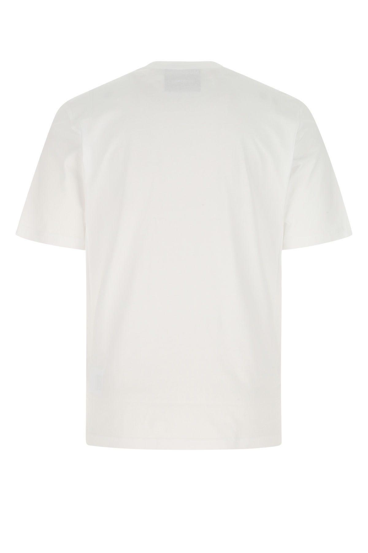 Shop Moschino White Cotton T-shirt In Bianco