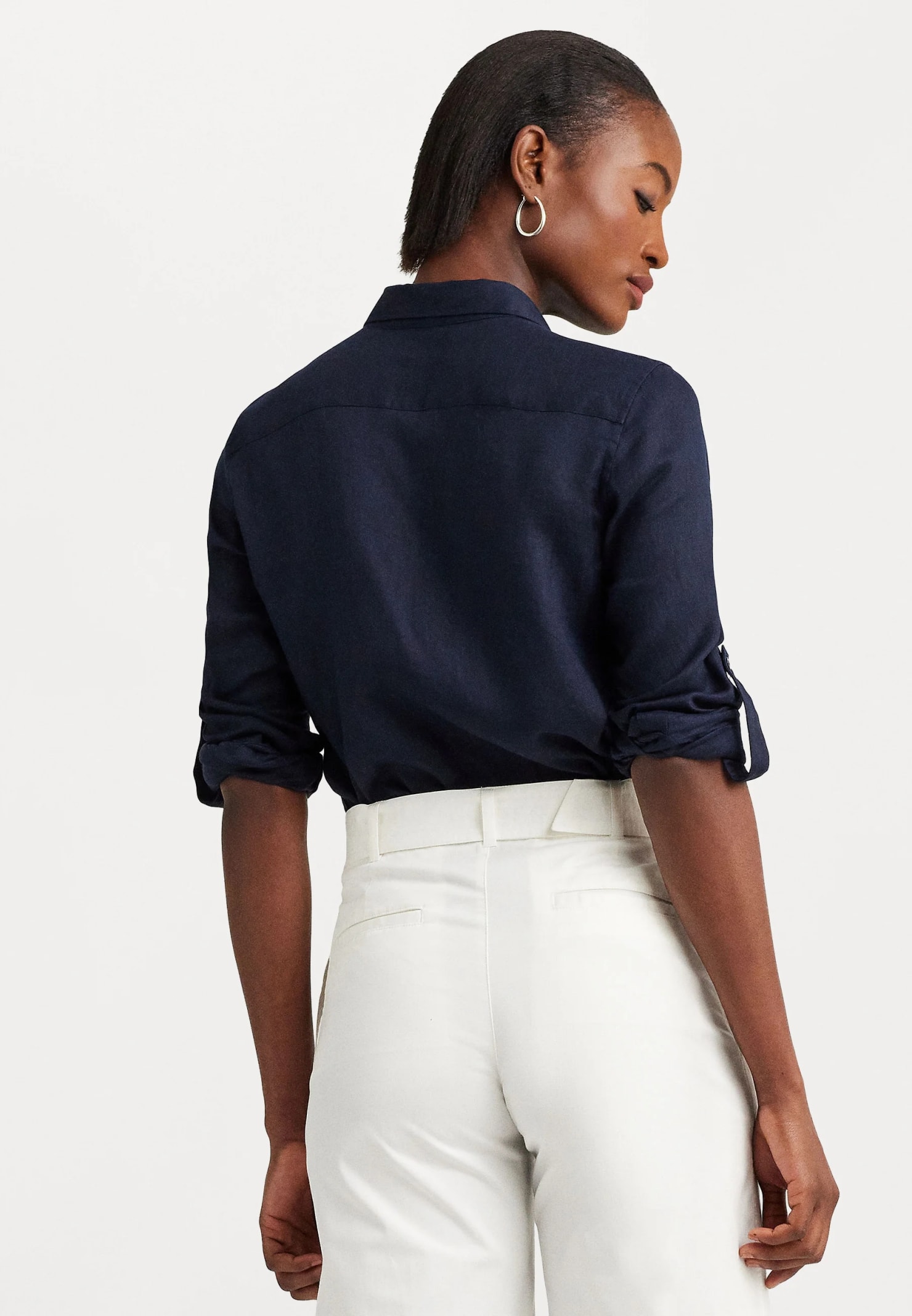 Shop Ralph Lauren Karrie Long Sleeve Shirt In Lauren Navy