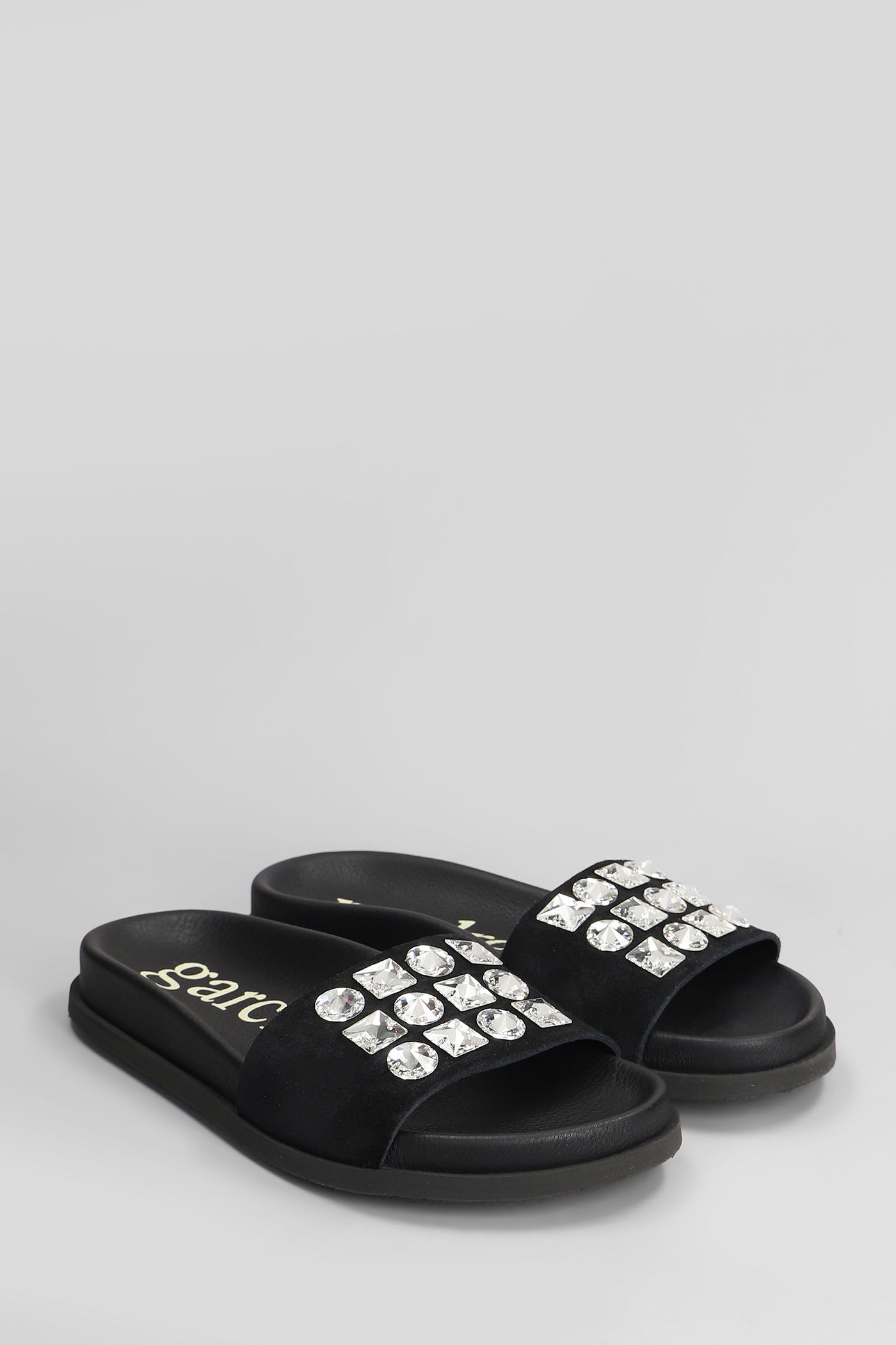 Pedro Garcia Dolomita Flats In Black Suede