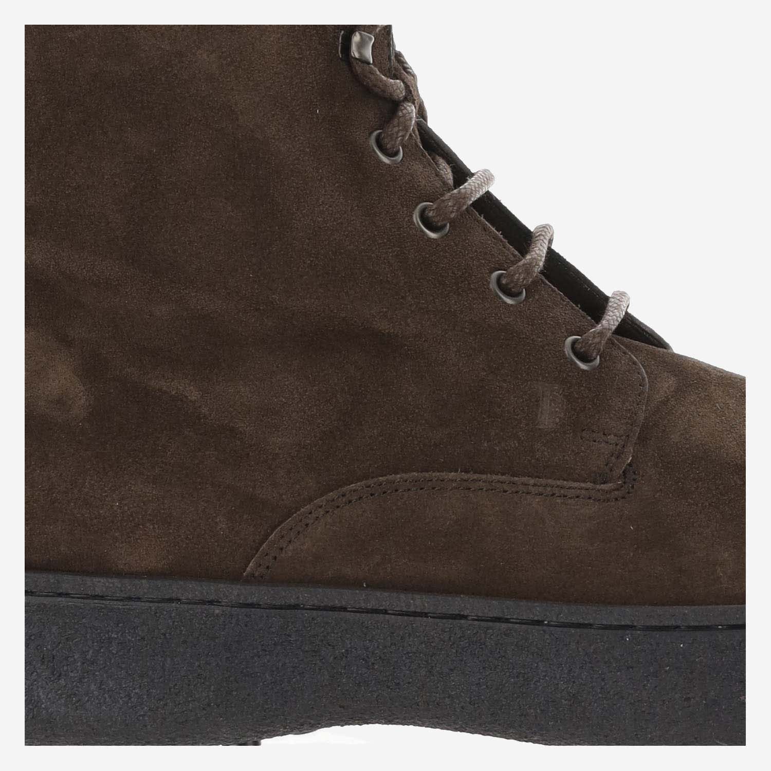 Shop Tod's Lace-up Boot Tods W. G. In Suede Leather In Brown