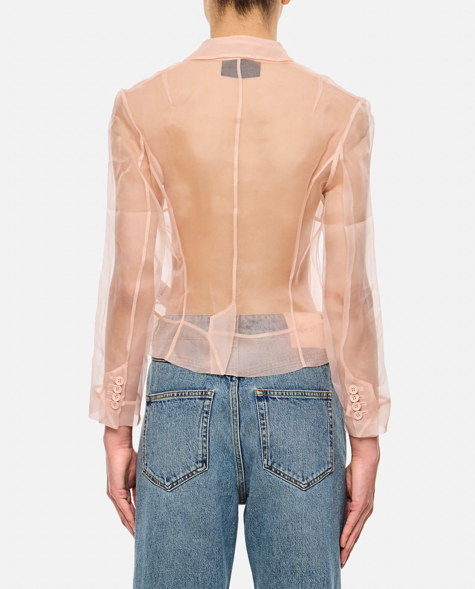 Shop Simone Rocha Fitted Bust Detail Jacket In Pink