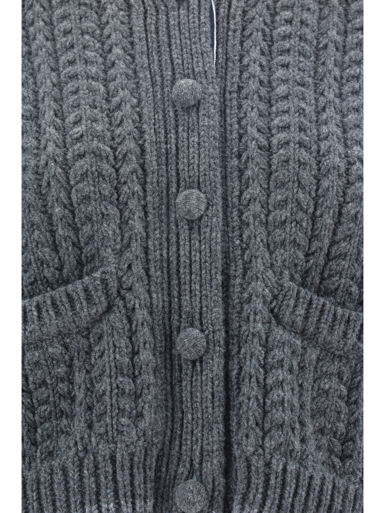 Shop Thom Browne Cardigan In Dark Grey