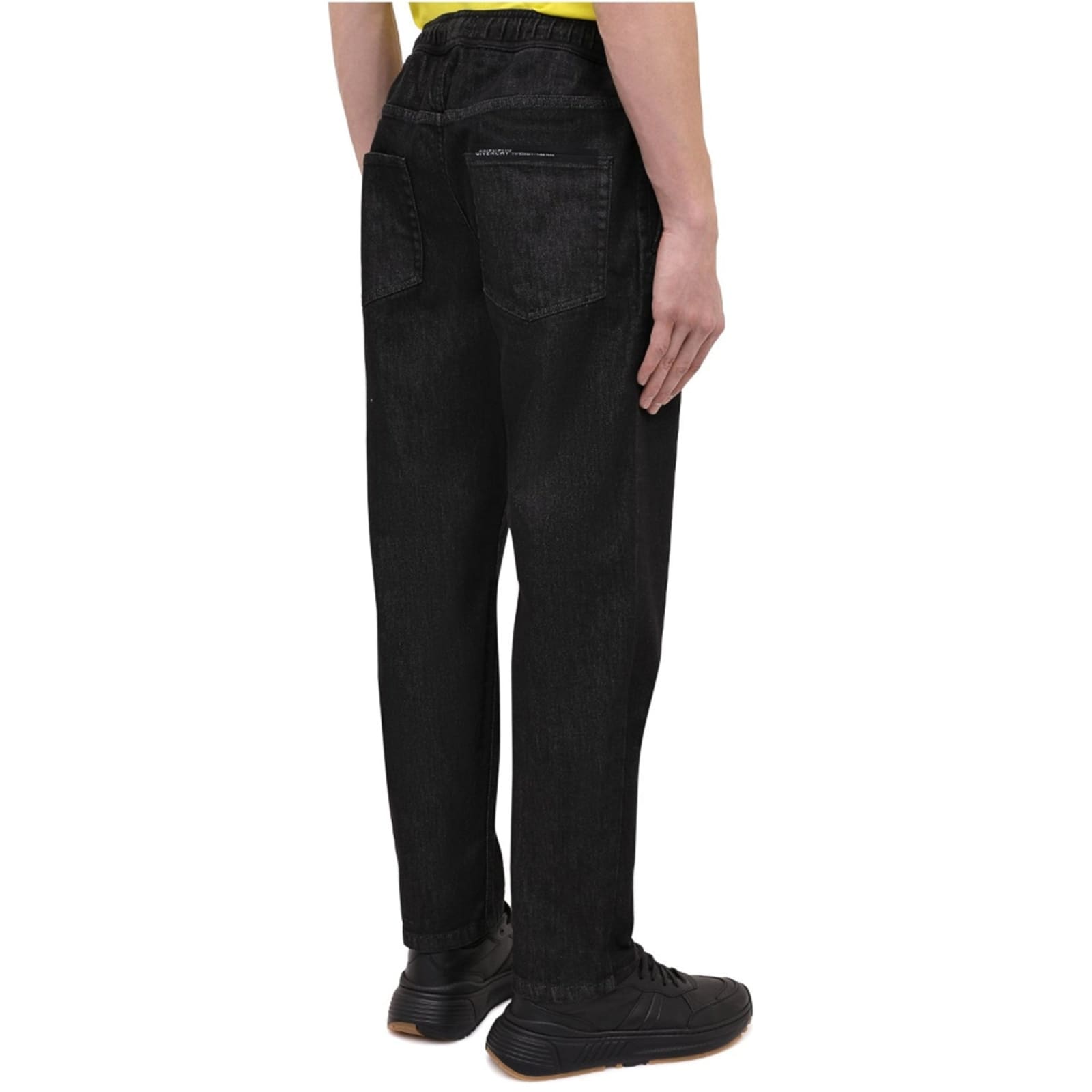Shop Givenchy Drawstring Denim Pants In Black