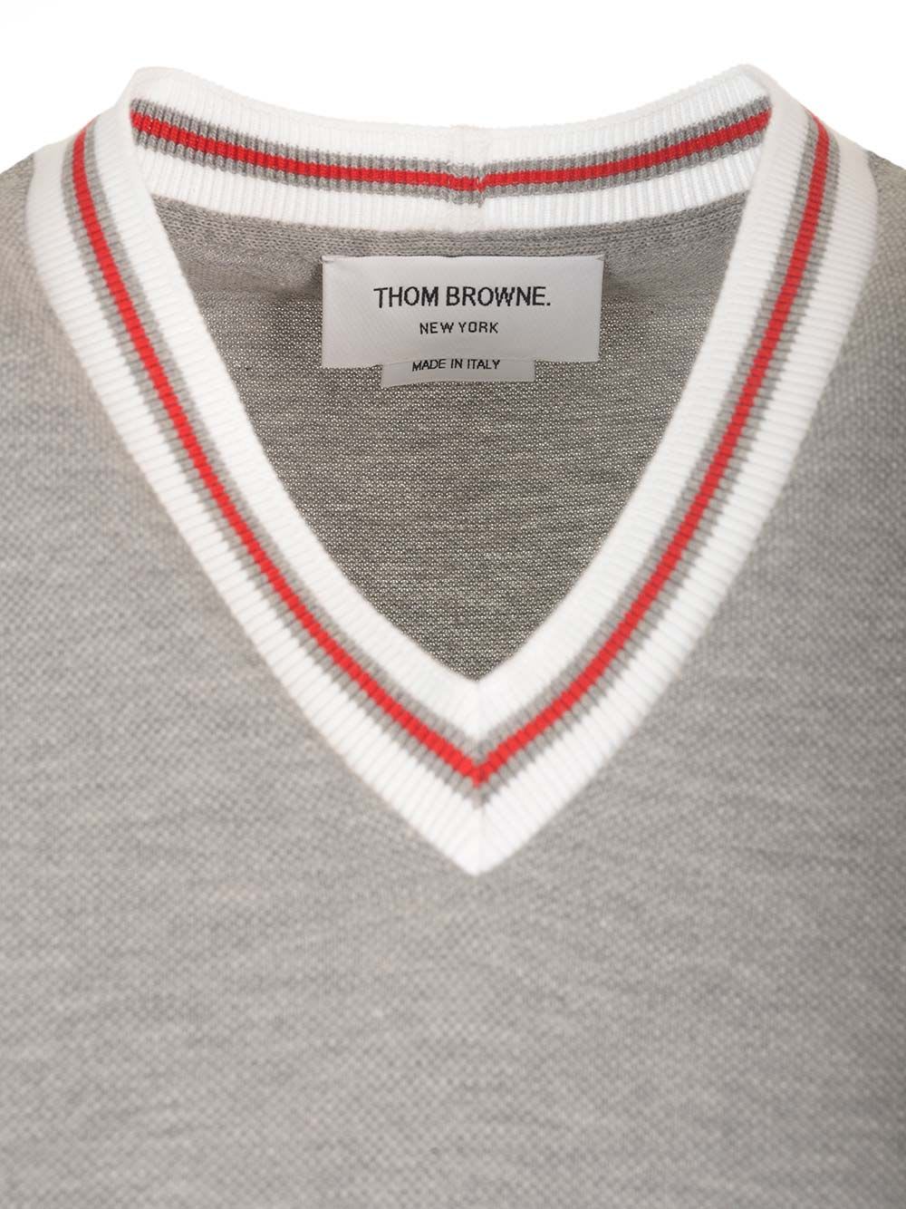 Shop Thom Browne Cotton Pique Tennis Dress In Grey