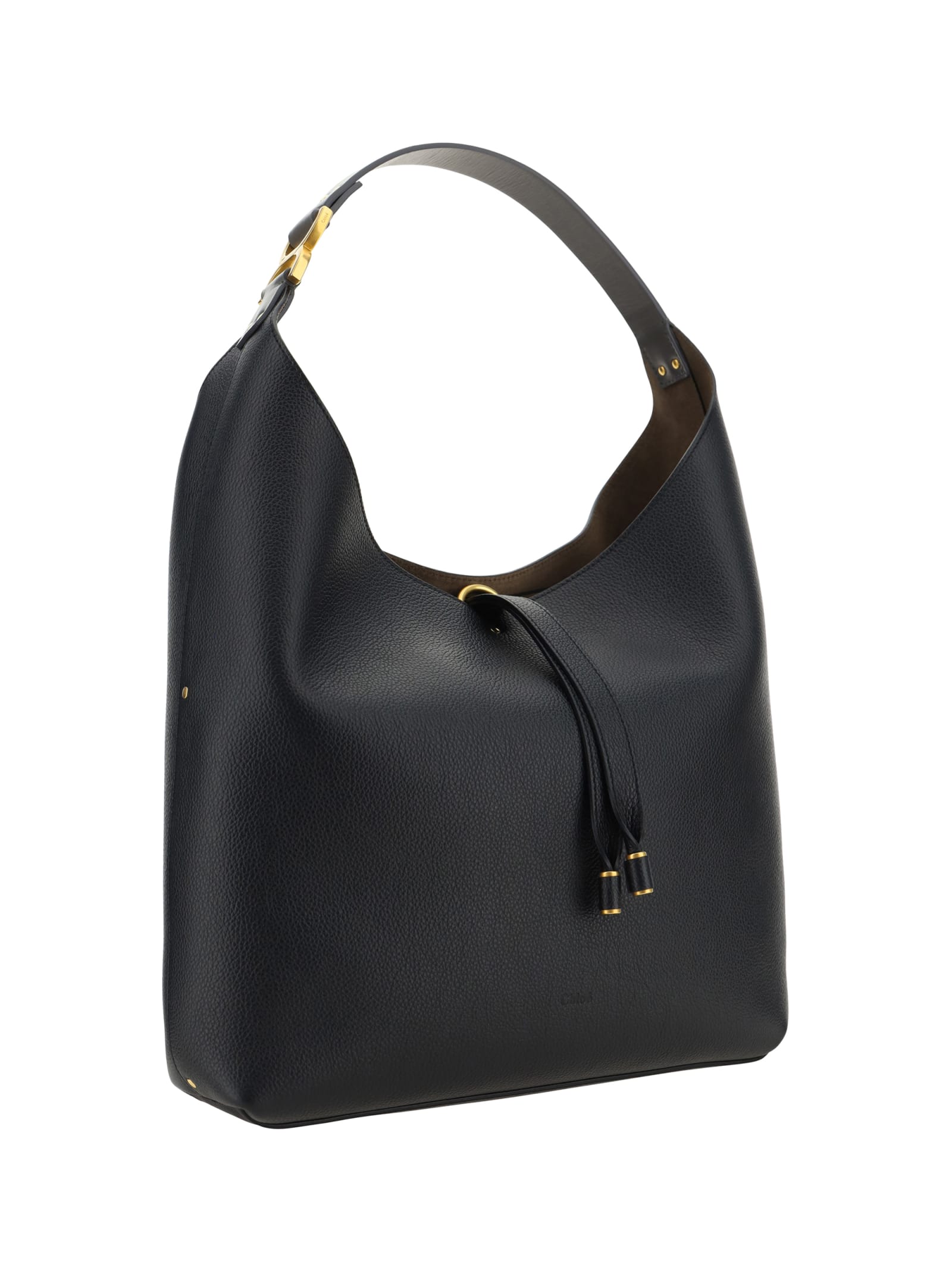 Shop Chloé Marcie Shoulder Bag In Nero