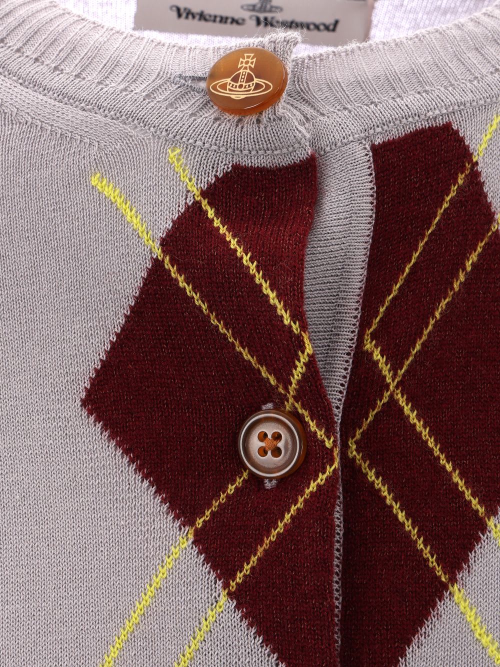 Vivienne Westwood Argyle Cardigan In Grey