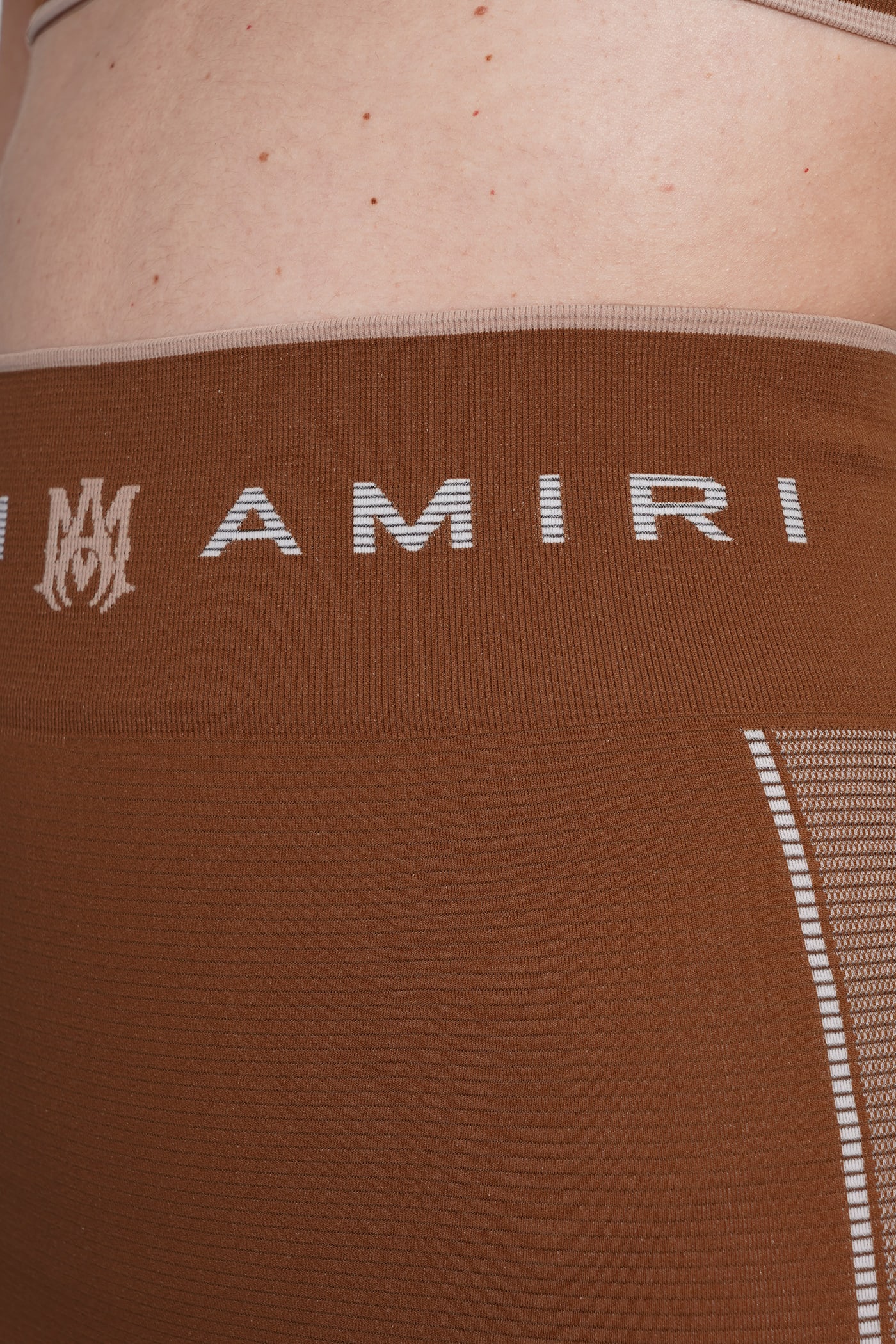 Shop Amiri Leggings In Brown Polyamide
