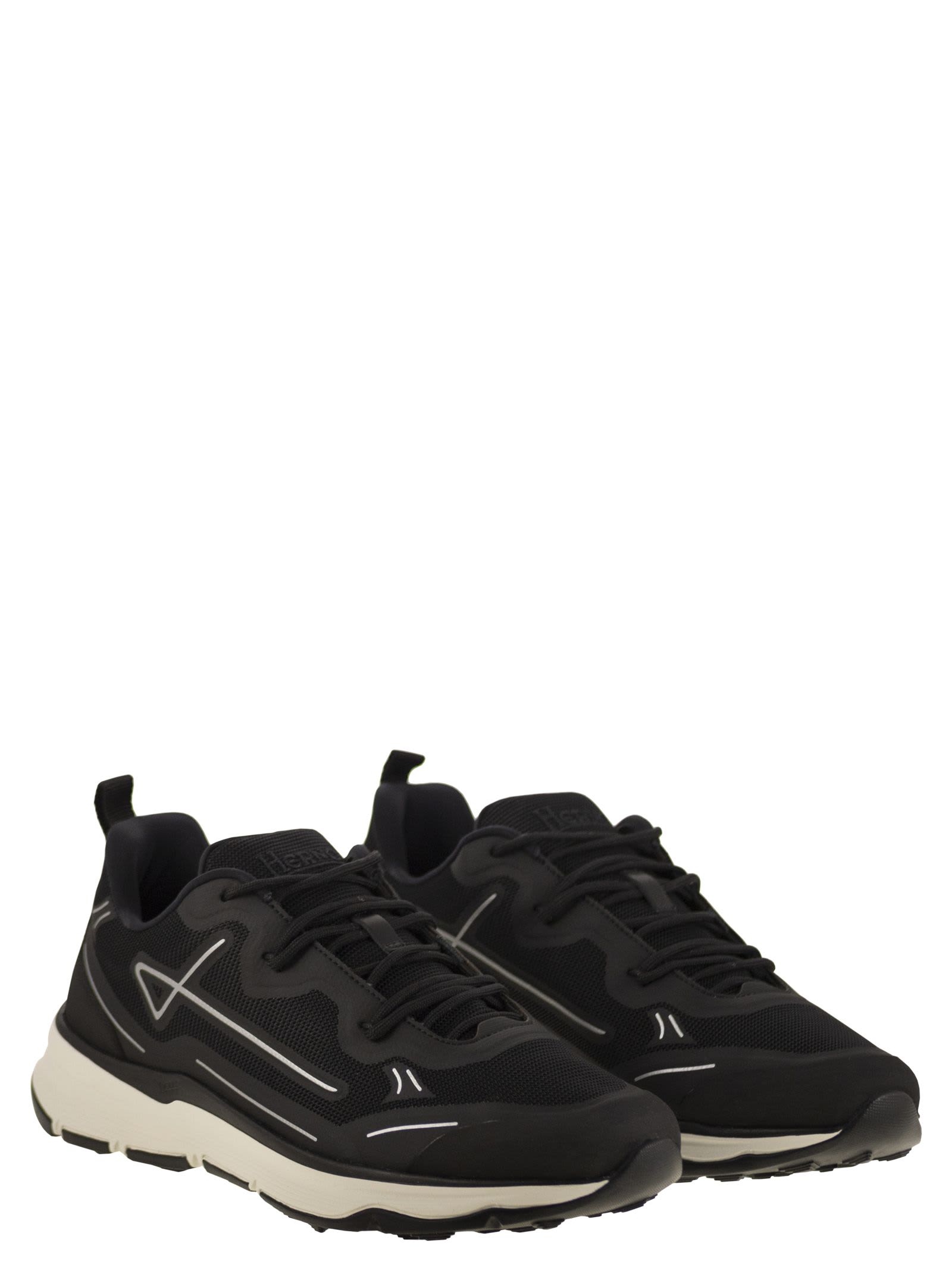 Herno Nylon Trainers With Rubberised Details In Black