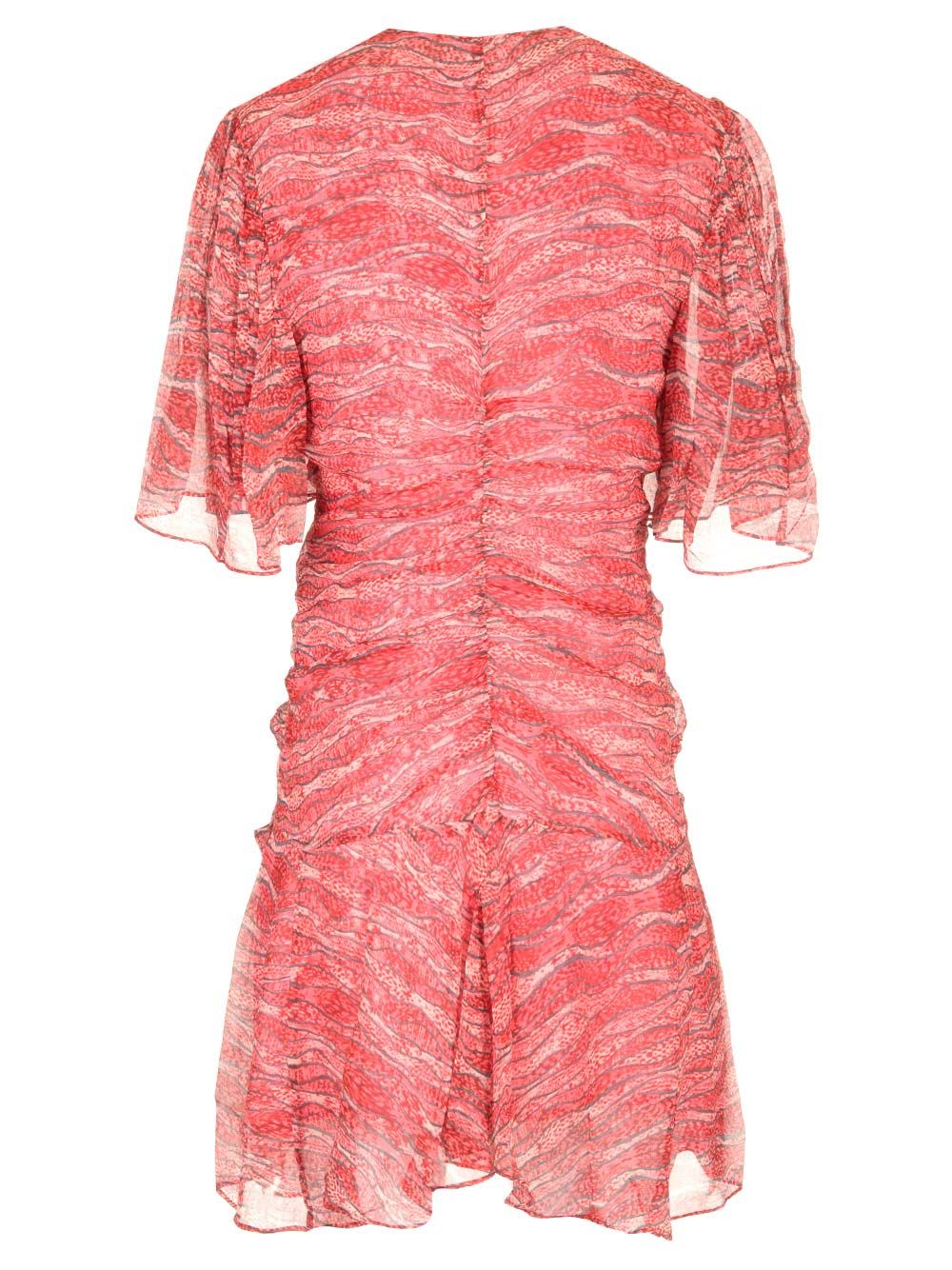 Isabel Marant Étoile Red Printed Muslin Short Vivienne Dress In Red