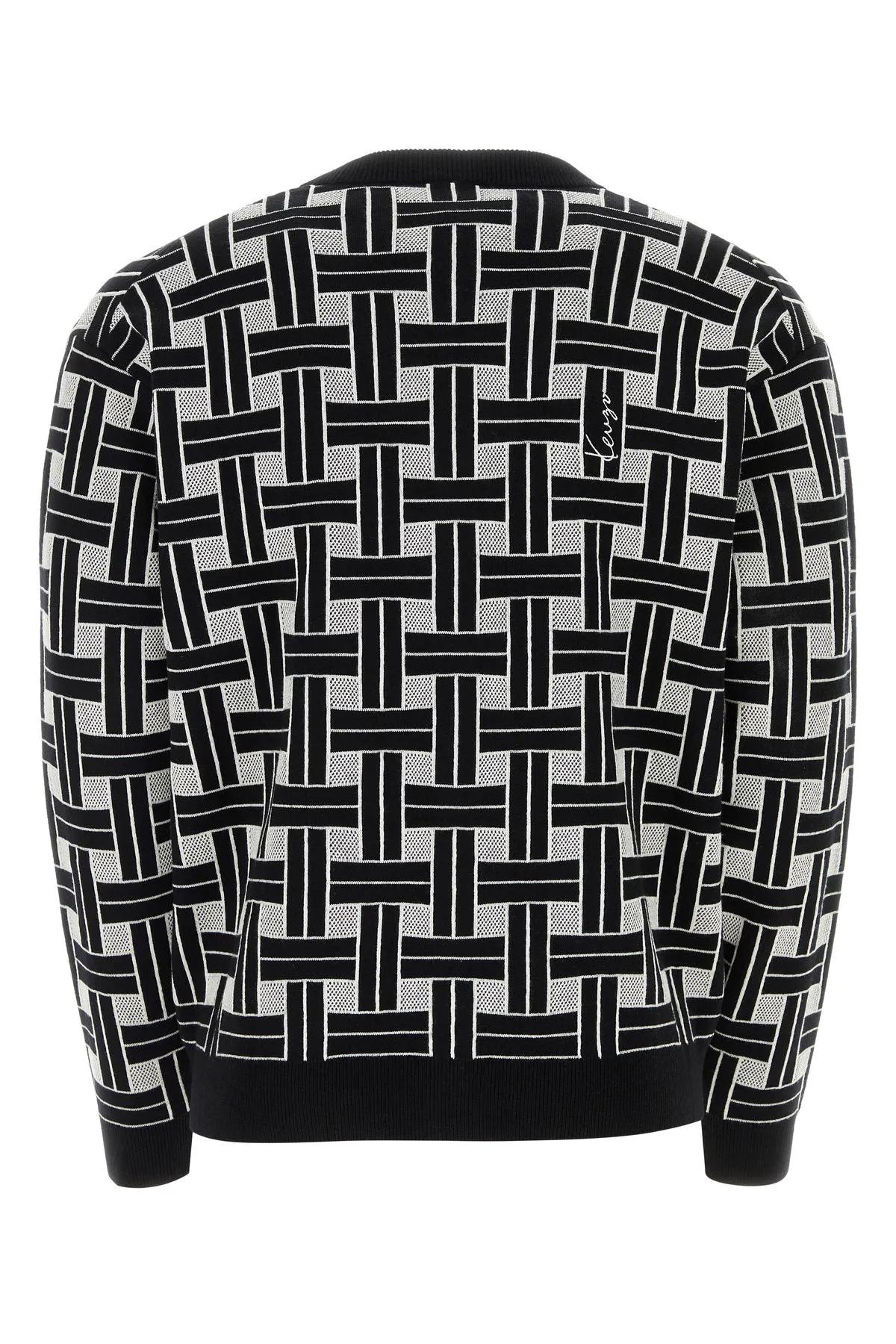 Shop Kenzo Weave Cardigan In Black