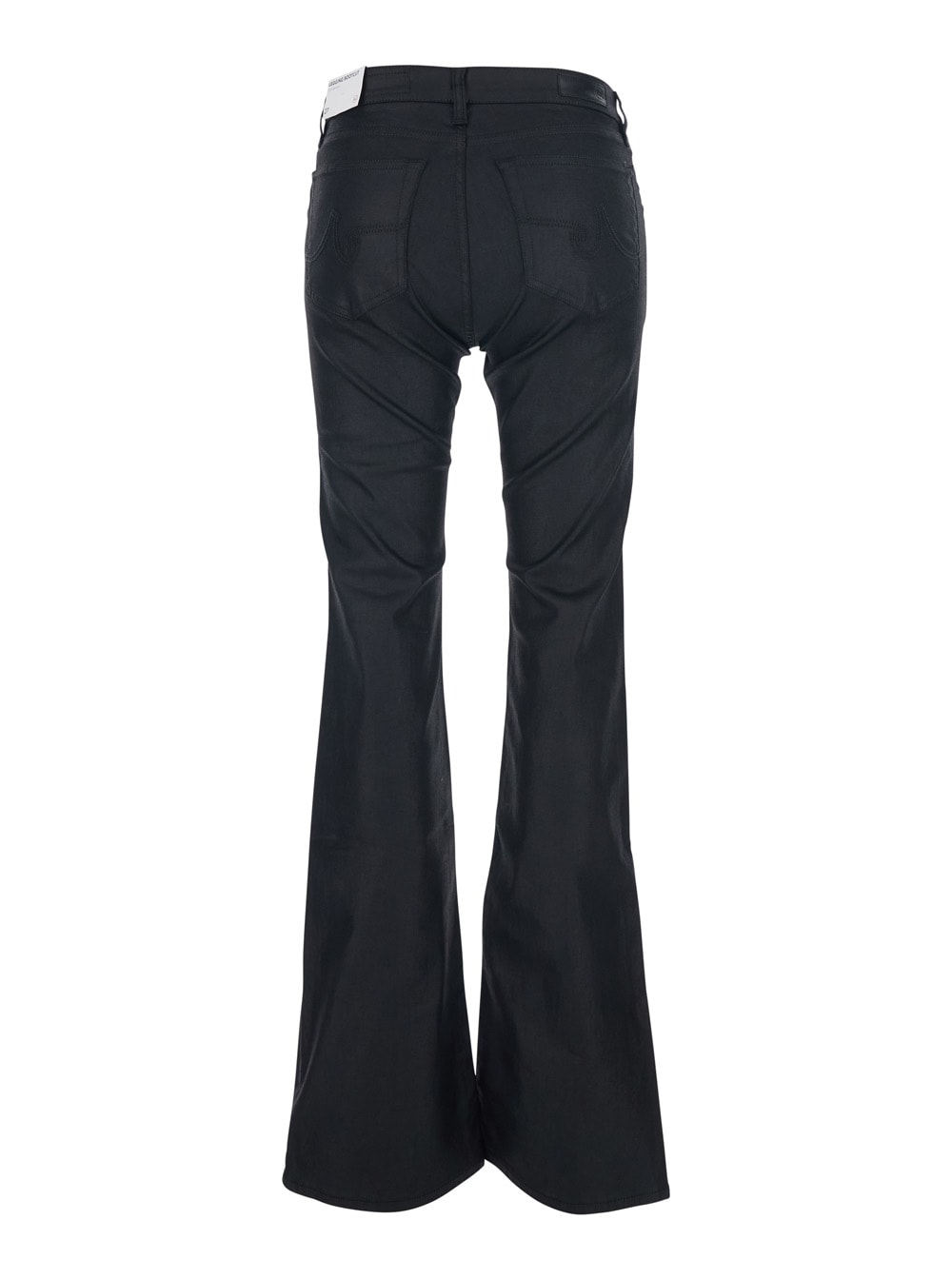 Ag Black Jeans With Belt Loops And Flared Leg In Denim Woman In Blue