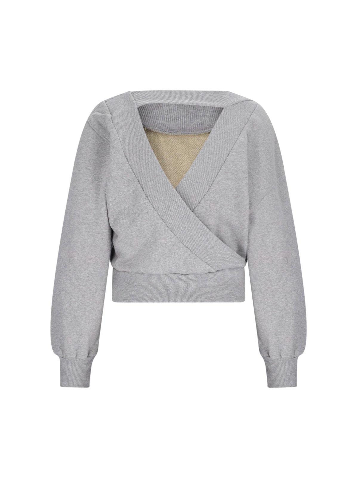 Attico Crewneck Sweatshirt In Gray